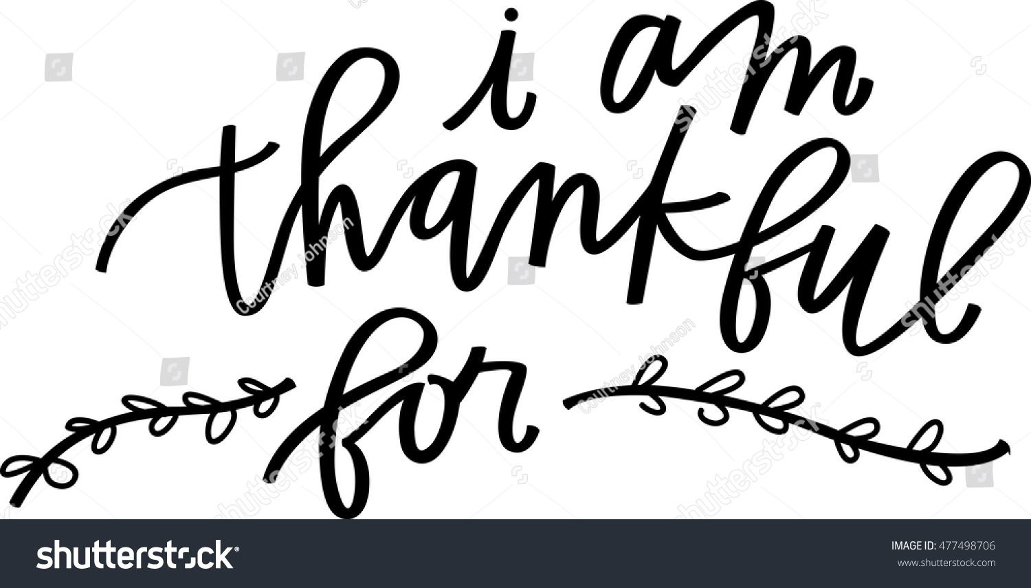 I Am Thankful For Stock Vector Illustration 477498706 : Shutterstock