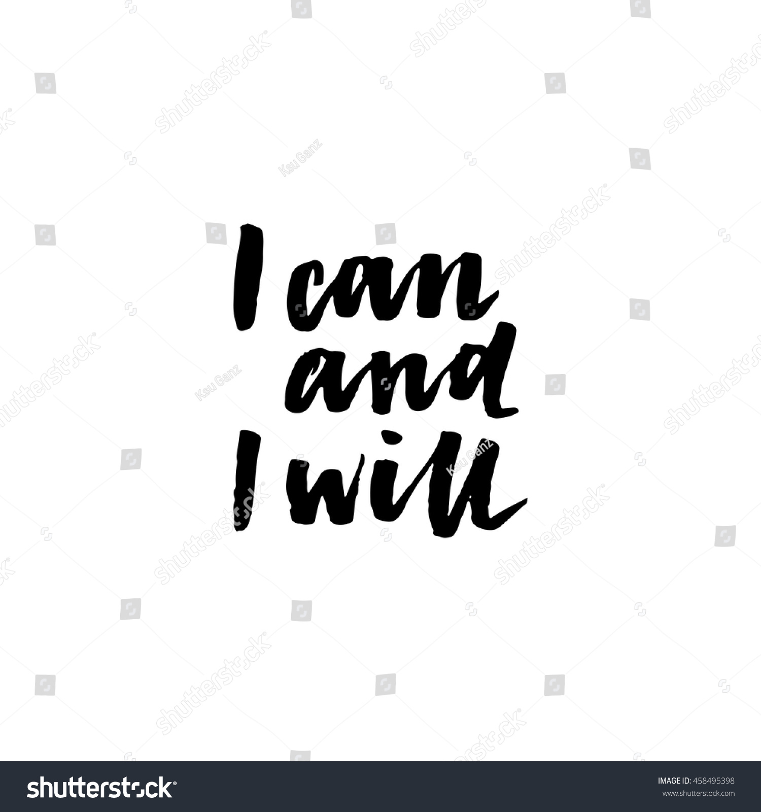 Can Will Inspirational Motivational Quotes Isolated Stock Vector ...