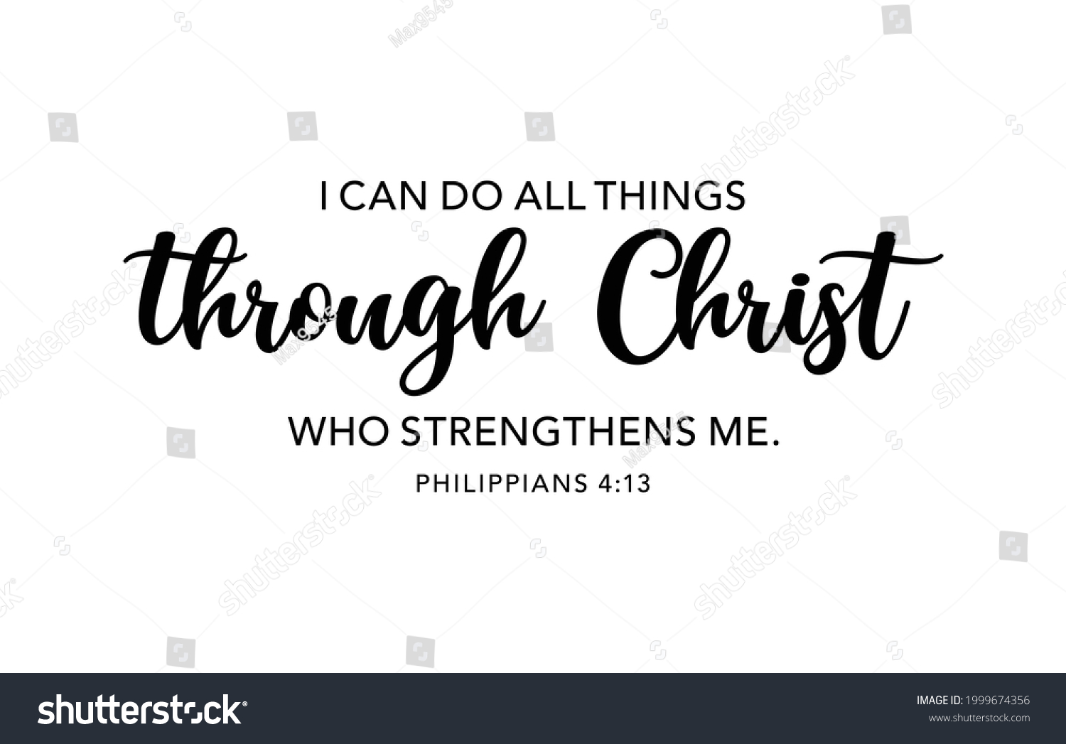 SVG of I can do all things through Christ who strengthens me. Bible verse. Inspirational quote. Religious poster. Faith banner svg
