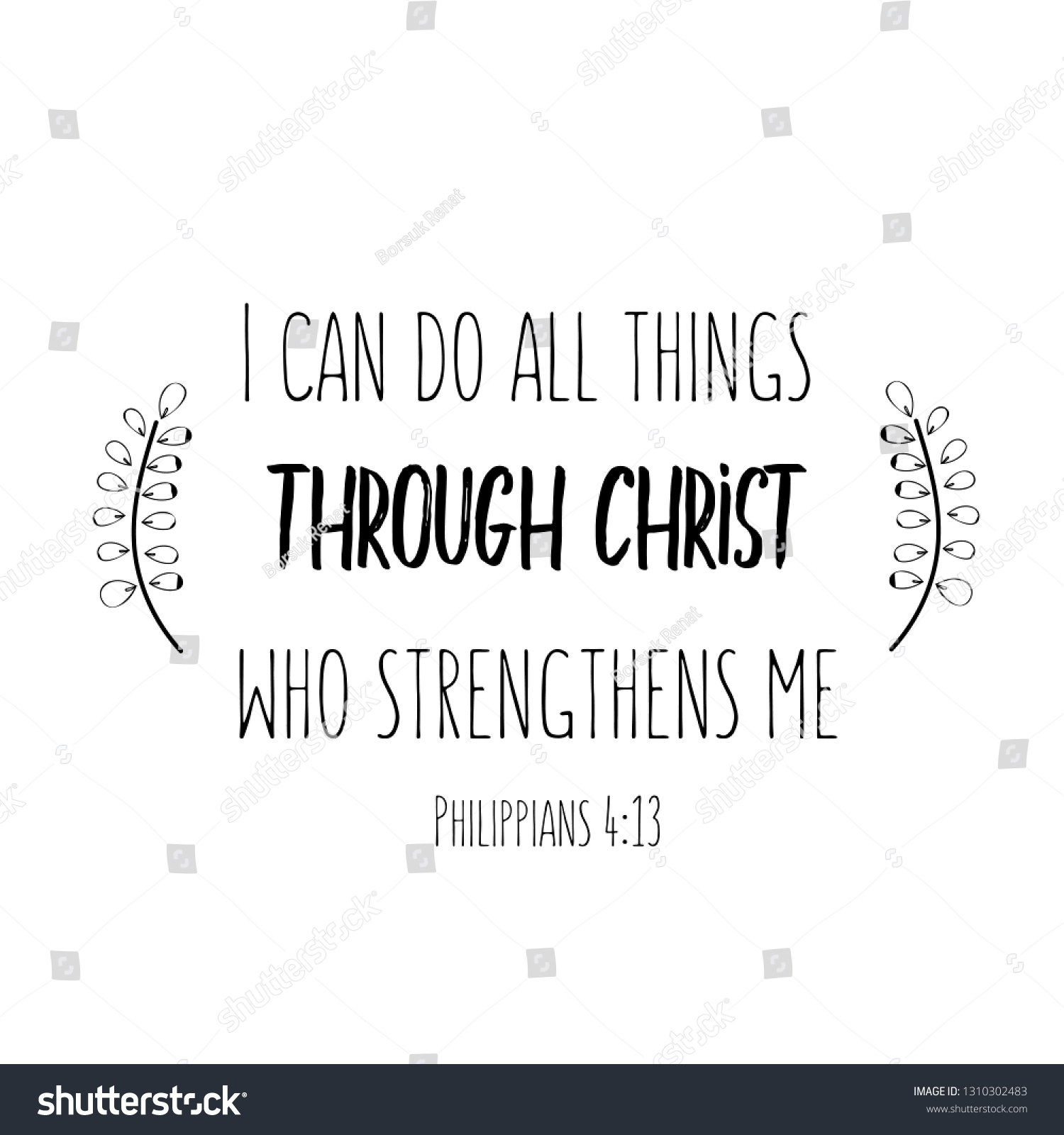 SVG of I can do all things through Christ who strengthens me. Christian saying. Bible verse vector quote for typography and Social media post svg