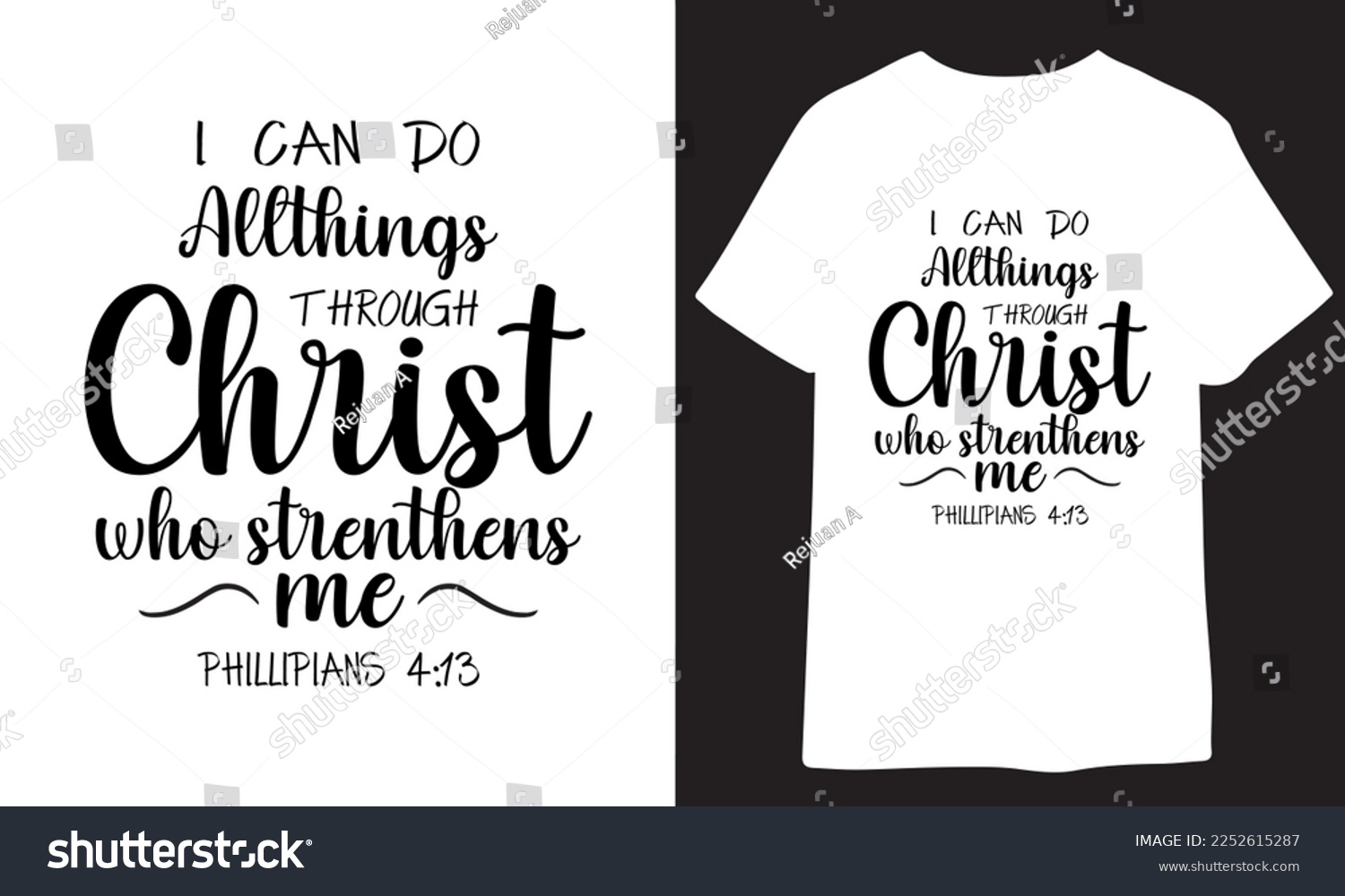 SVG of I can do all things through Christ who strengthens me. Christian Typography t shirt svg