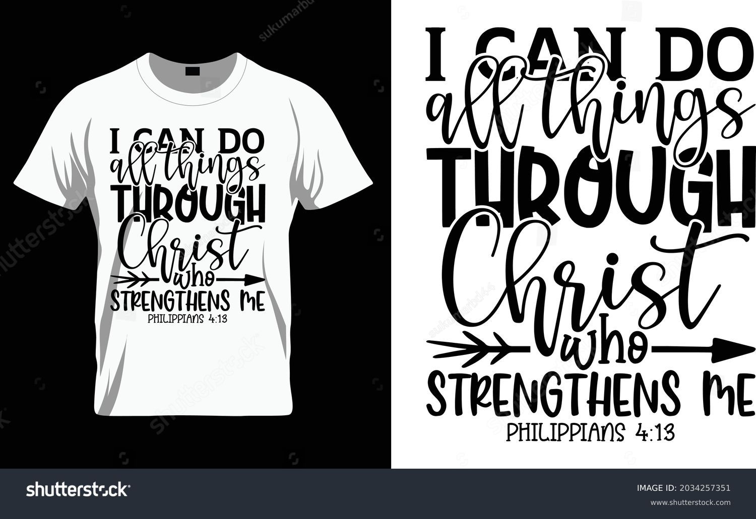 SVG of I can do all things through Christ who strengthens me philippians 4:13 - Bible Verse t shirts design, Hand drawn lettering phrase, Calligraphy t shirt design, Isolated on white background, svg Files f svg
