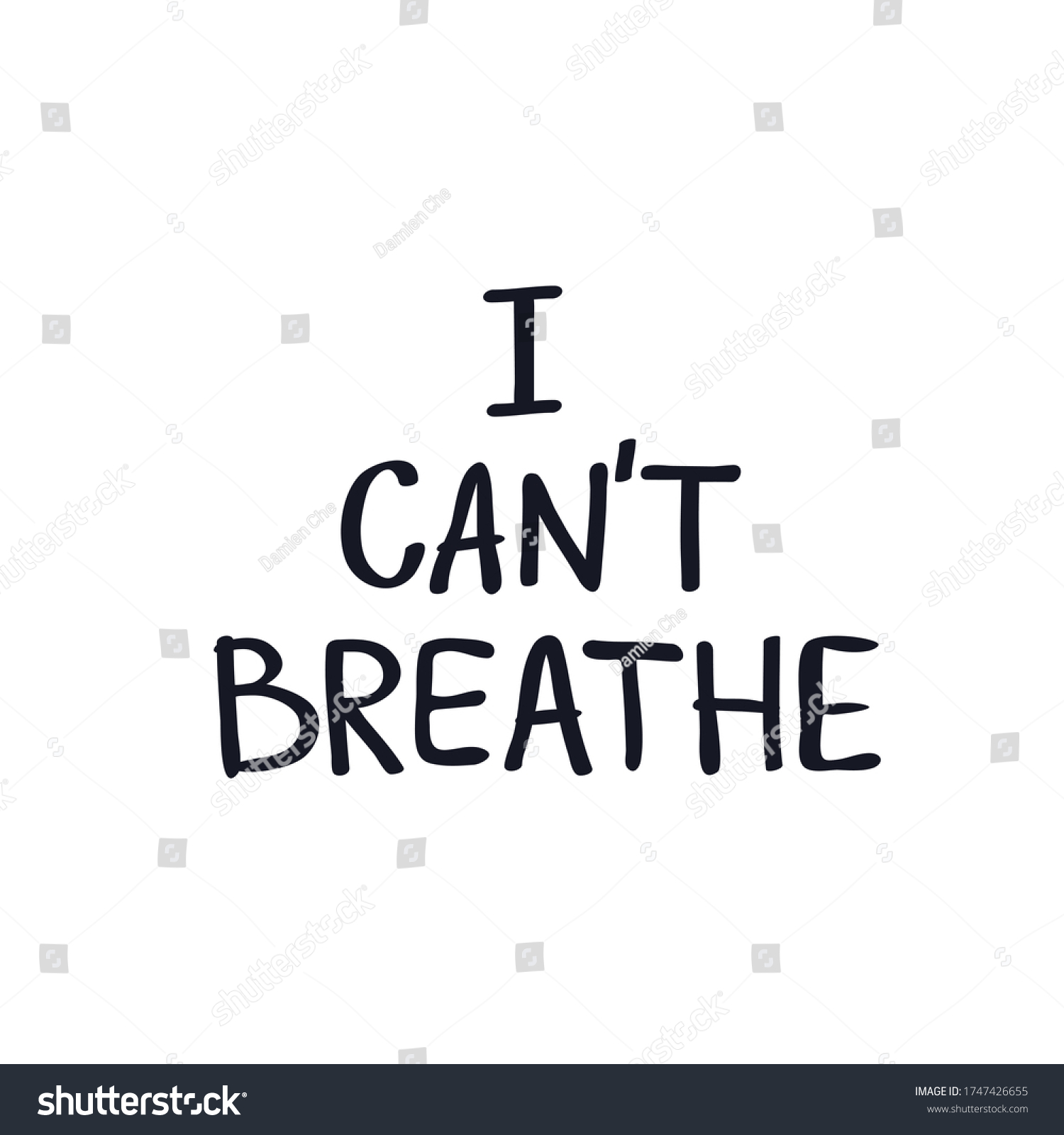 Cant Breathe Lettering Drawn Background Logo Stock Vector (Royalty Free ...