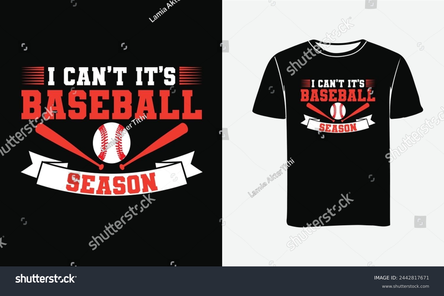 SVG of I Can,t It,s Baseball Season , Baseball Retro , Art Vector Typography T Shirt Design - Print , Poster  svg