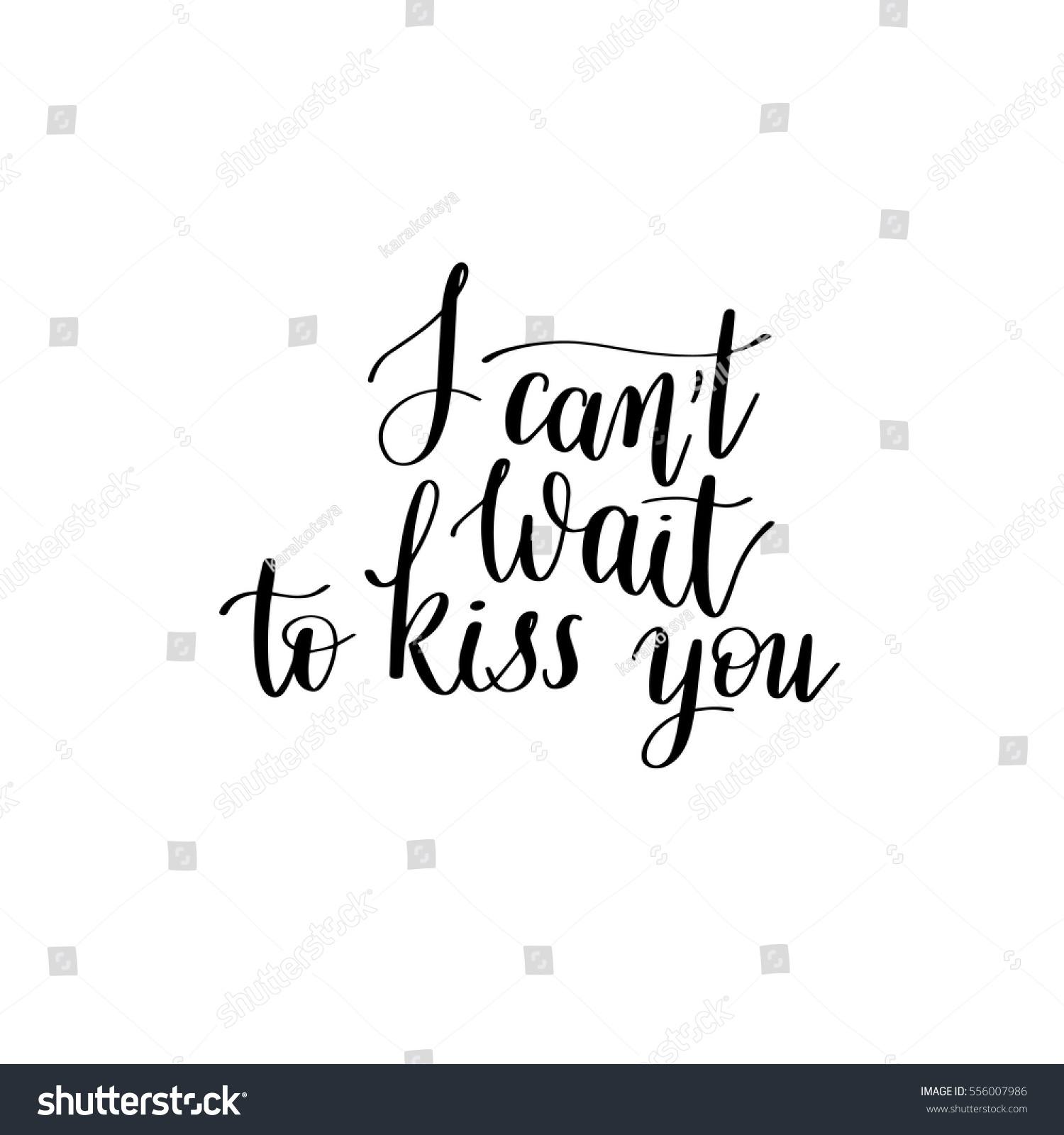 Cant Wait Kiss You Black White Vector De Stock Libre De Regalías 556007986 Shutterstock 