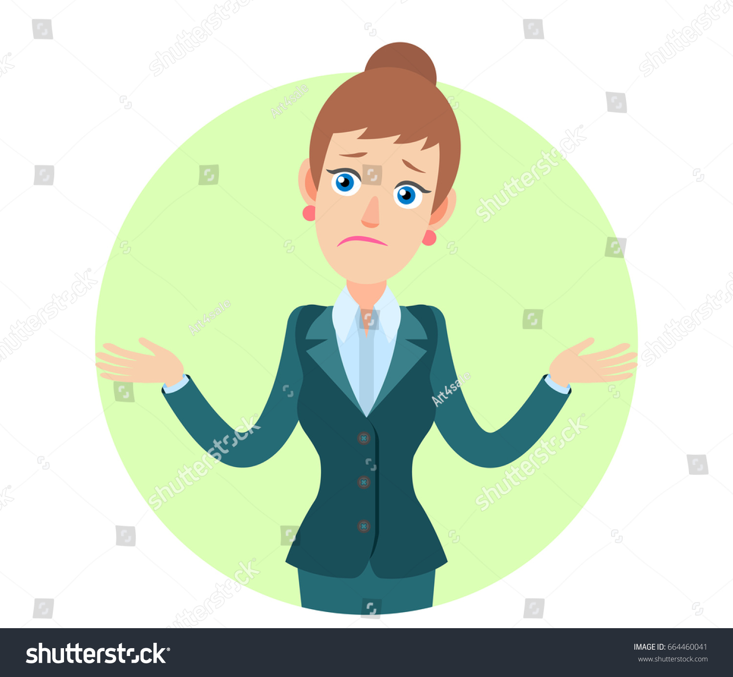 Dont Know Businesswoman Shrugging Her Shoulders Stock Vector (Royalty ...