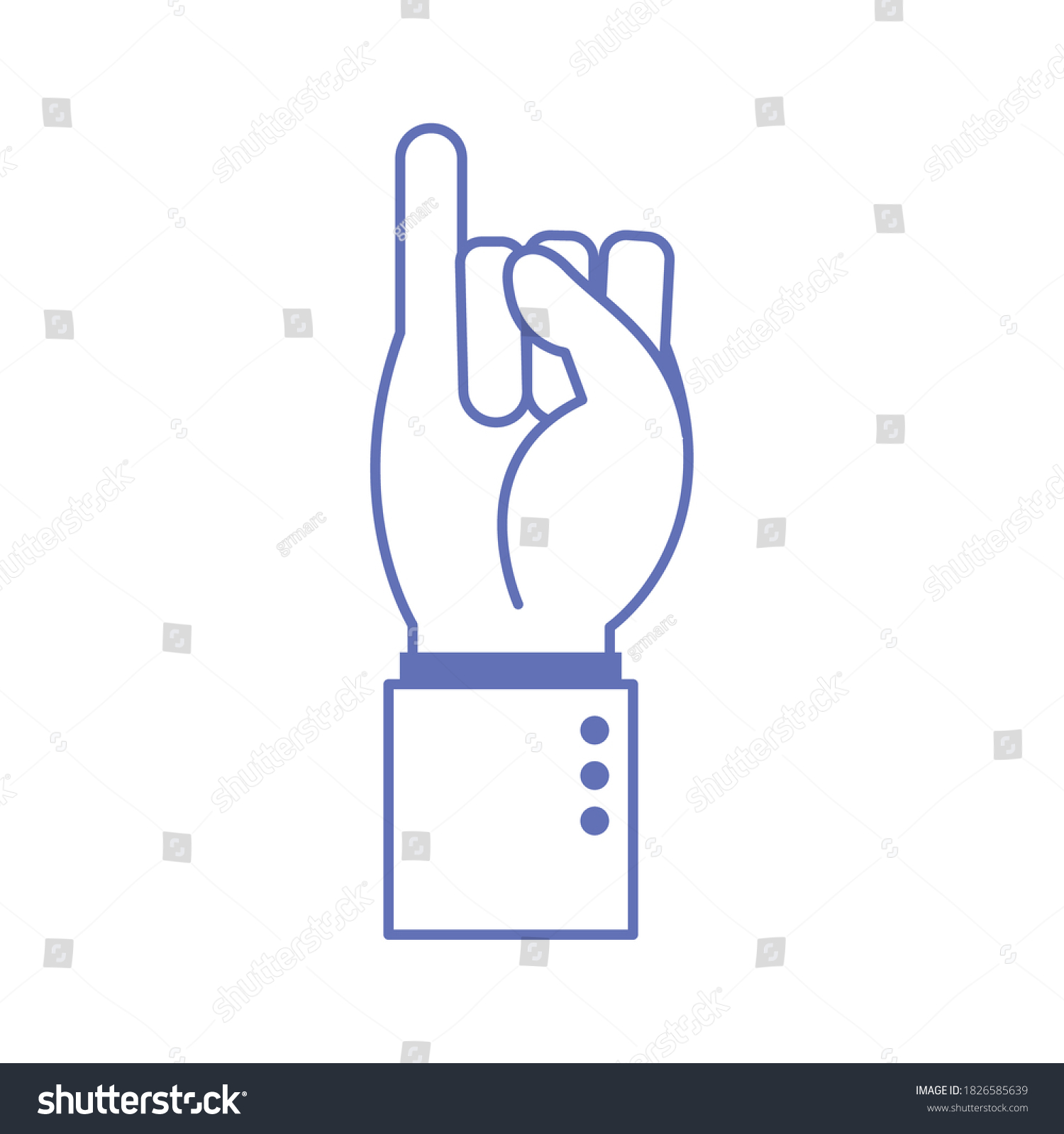 Hand Sign Language Line Fill Style Stock Vector Royalty Free 1826585639 