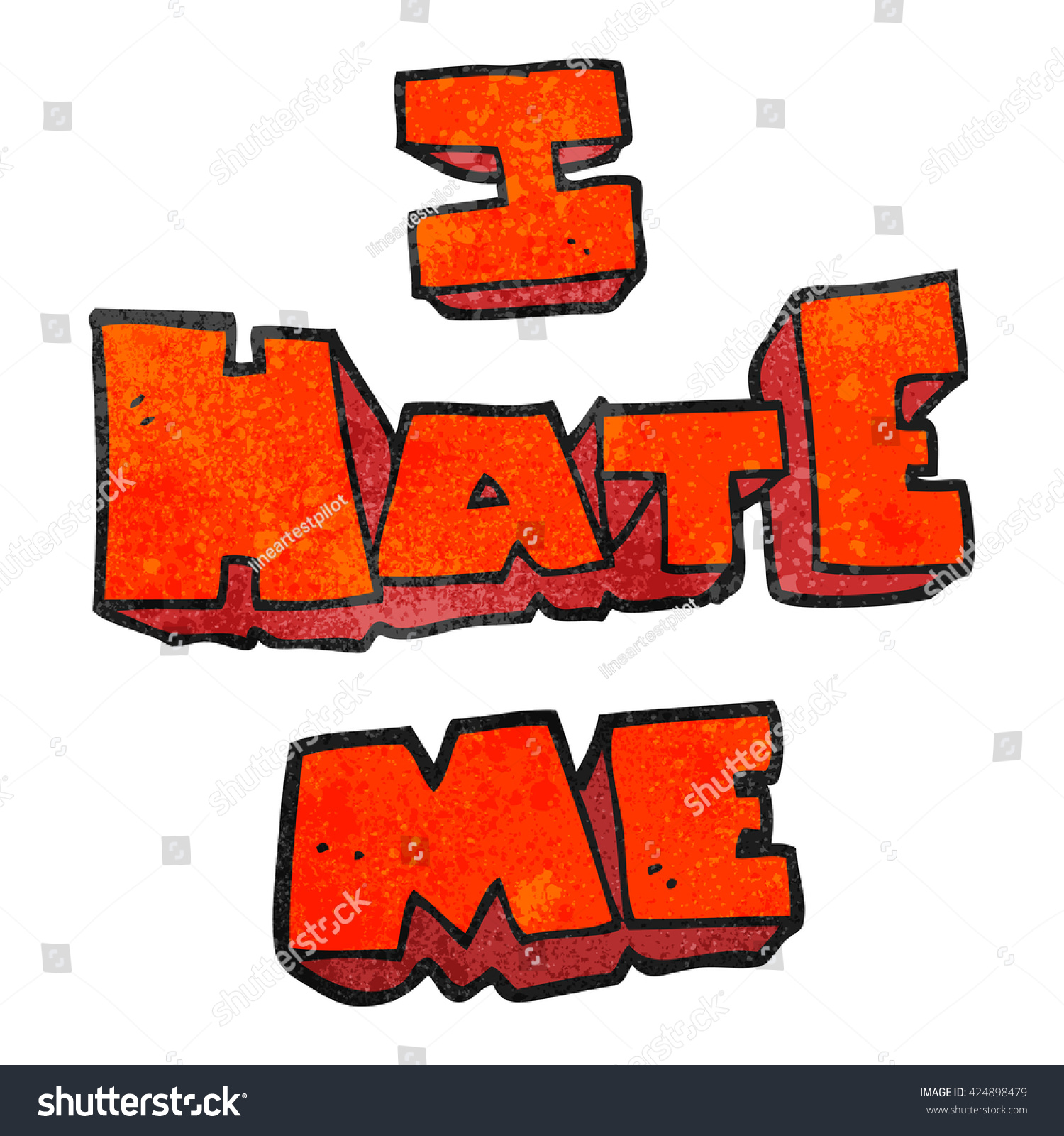 Hate Me Freehand Textured Cartoon Symbol Stock Vector (Royalty Free ...