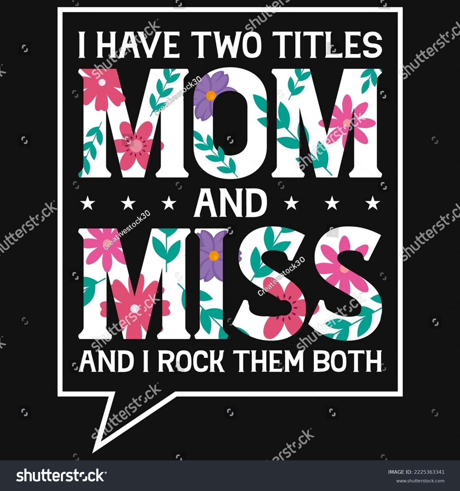 SVG of I have two titles mom and miss tshirt design svg