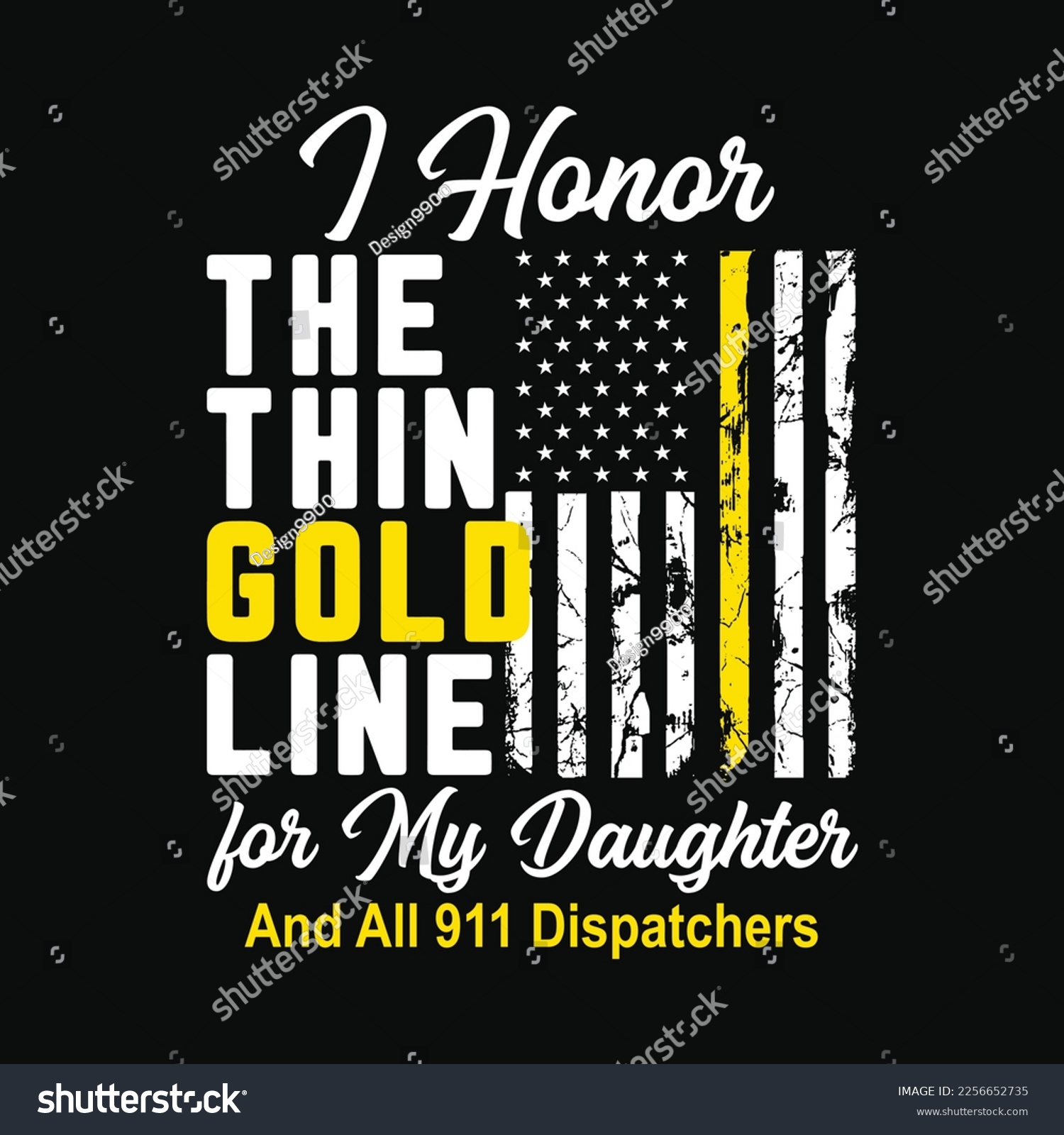 SVG of I Honor The Thin Gold Line for My Daughter and all 911 dispatchers svg