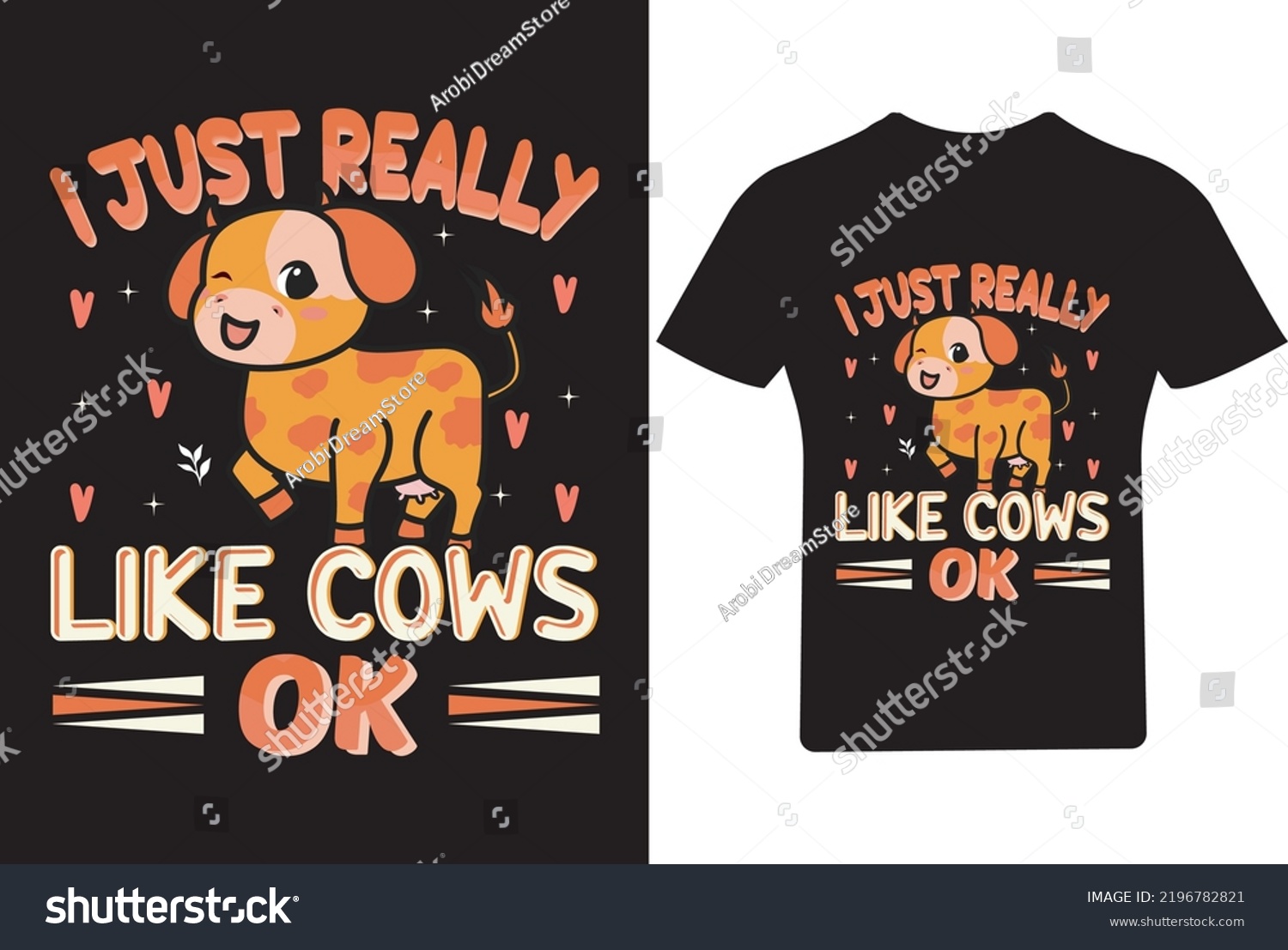SVG of I just really like cows, ok T Shirt Design, Cow T Shirt Design svg