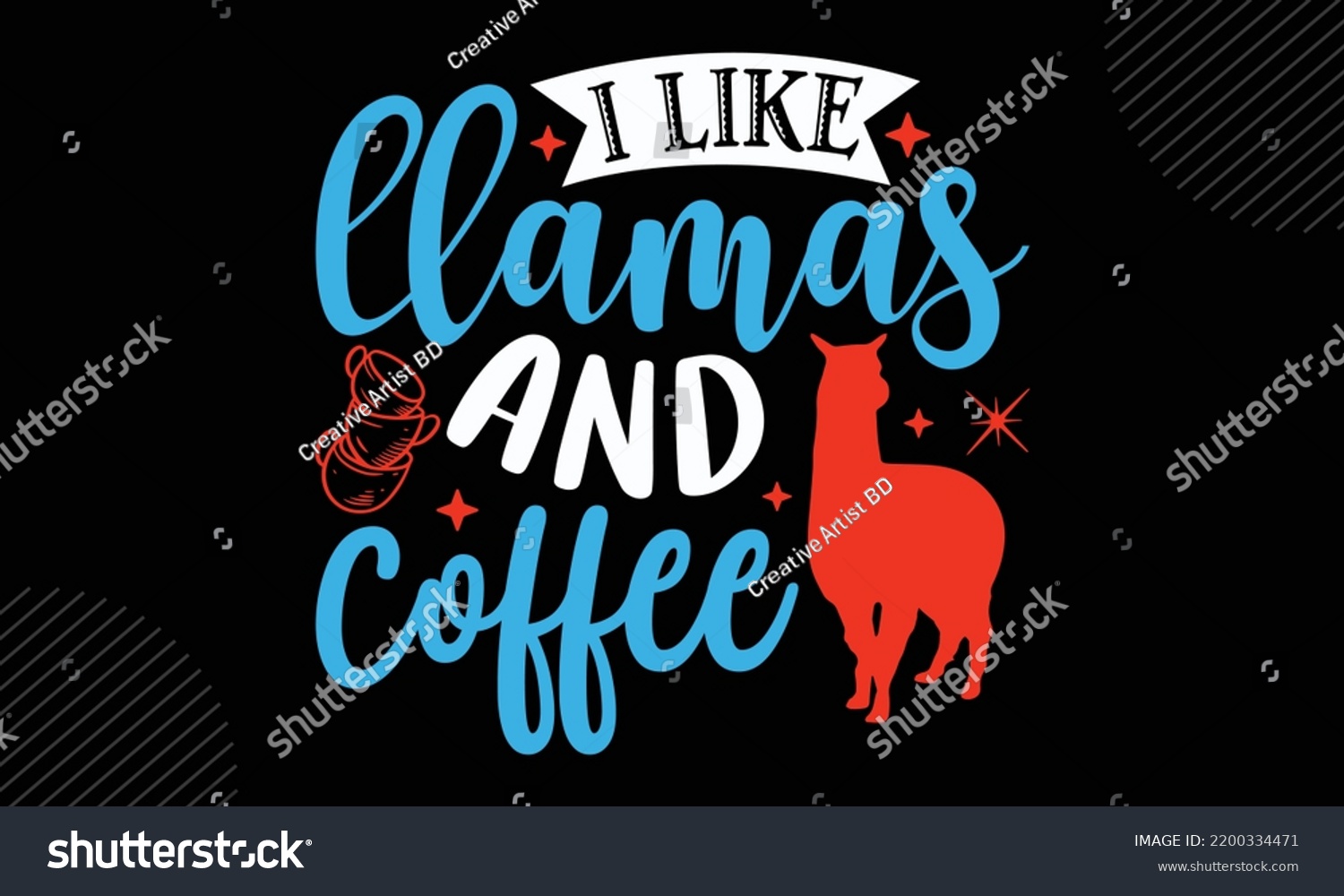 SVG of I Like Llamas And Coffee - Llama T shirt Design, Hand drawn vintage illustration with hand-lettering and decoration elements, Cut Files for Cricut Svg, Digital Download svg