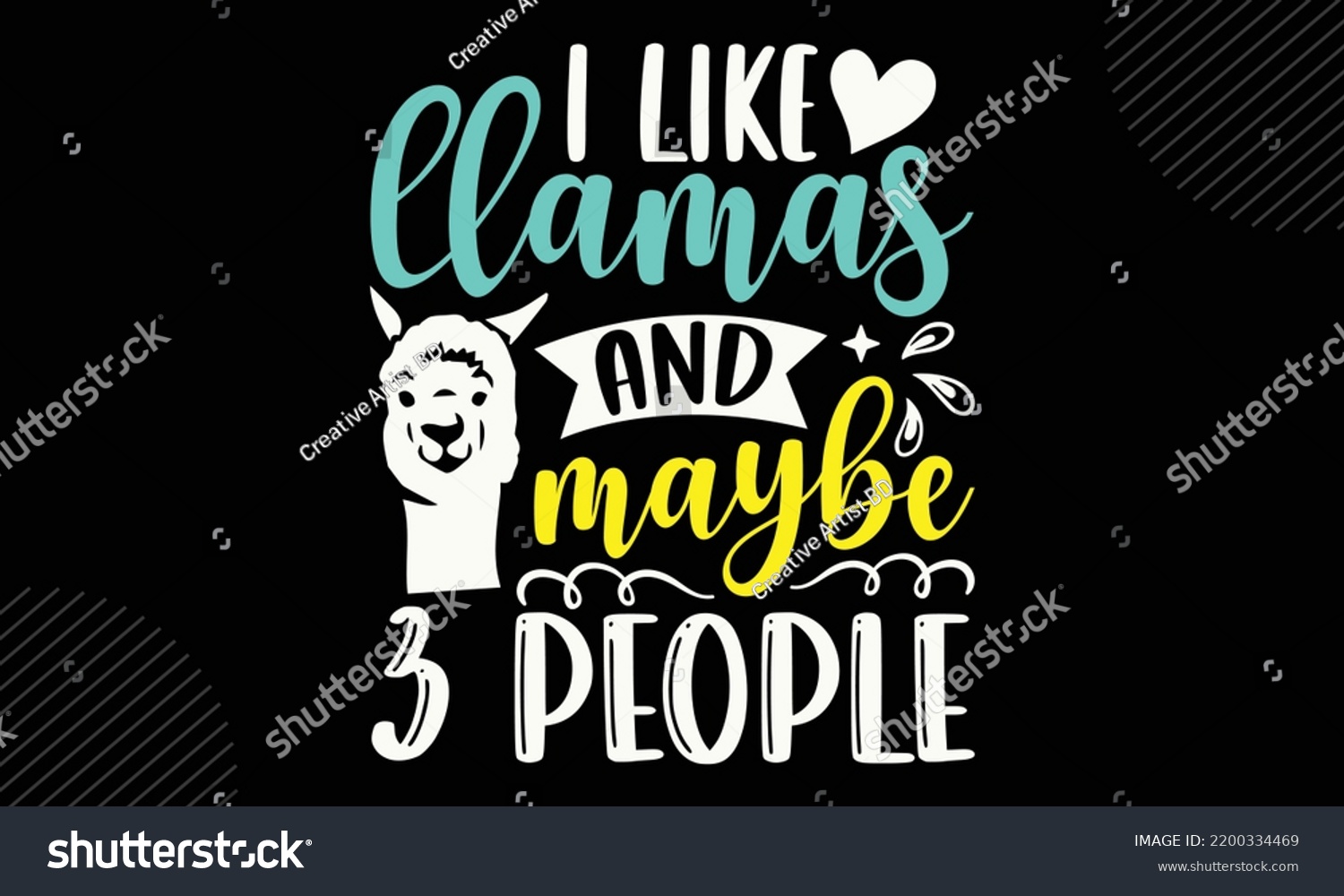 SVG of I Like Llamas And Maybe 3 People
- Llama T shirt Design, Modern calligraphy, Cut Files for Cricut Svg, Illustration for prints on bags, posters
 svg