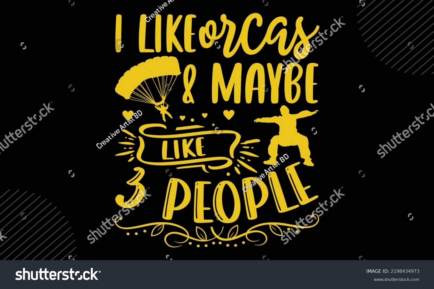 SVG of I Like Orcas And Maybe Like 3 People - Skydiving T shirt Design, Hand drawn vintage illustration with hand-lettering and decoration elements, Cut Files for Cricut Svg, Digital Download svg