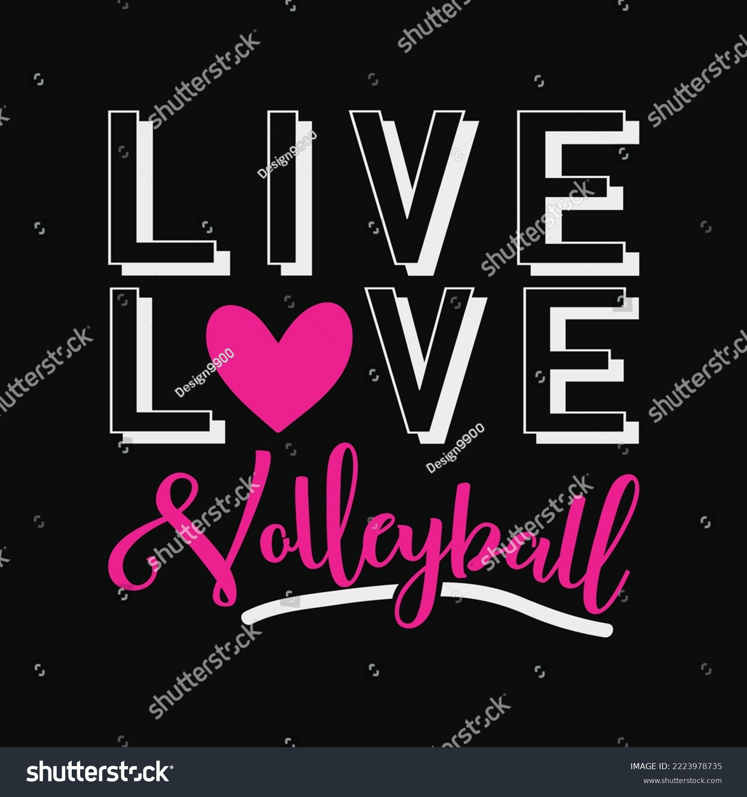 SVG of I Live Love Volleyball Girls Volleyball Cute svg printable cut files for cricut svg