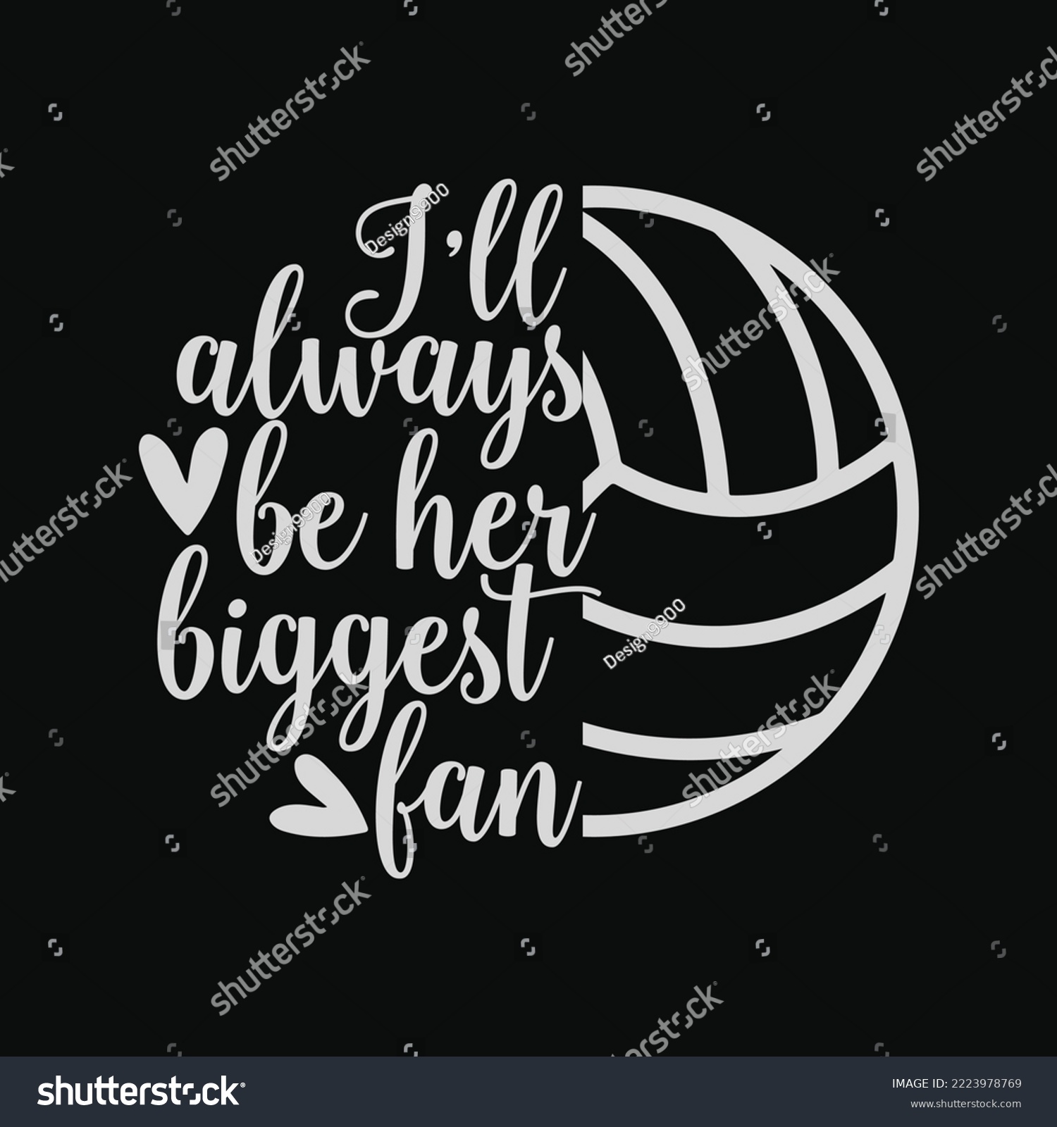 SVG of I'll Always Be Her Biggest Fan Volleyball Mom Dad svg design cut files for cricut svg