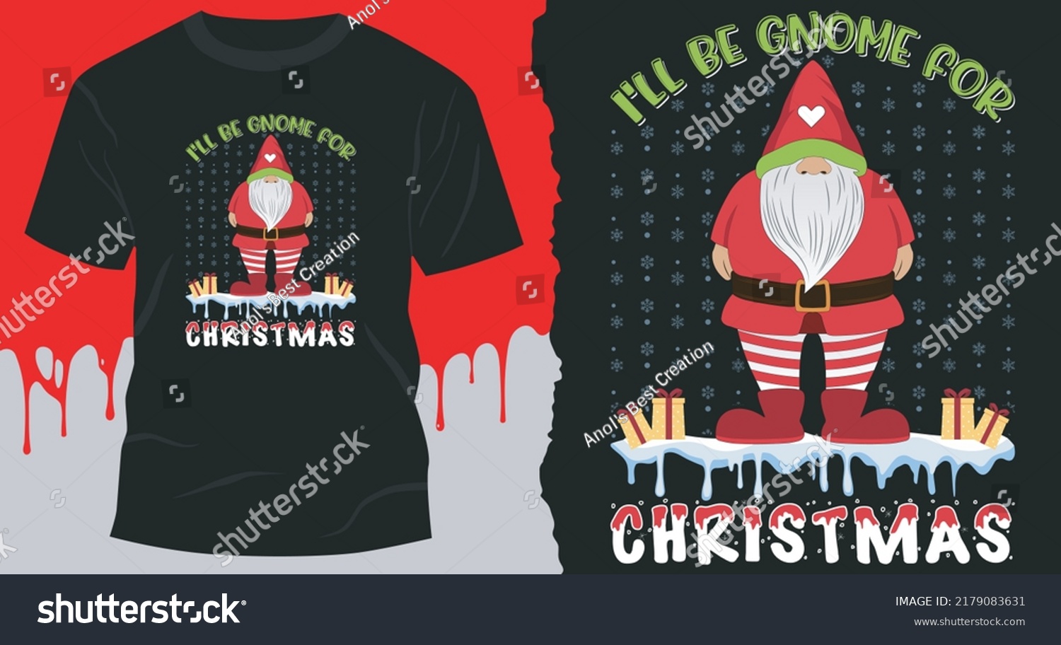 SVG of I'll Be Gnome For Christmas T-Shirt Design, gnome enterprises, Gnome Design svg