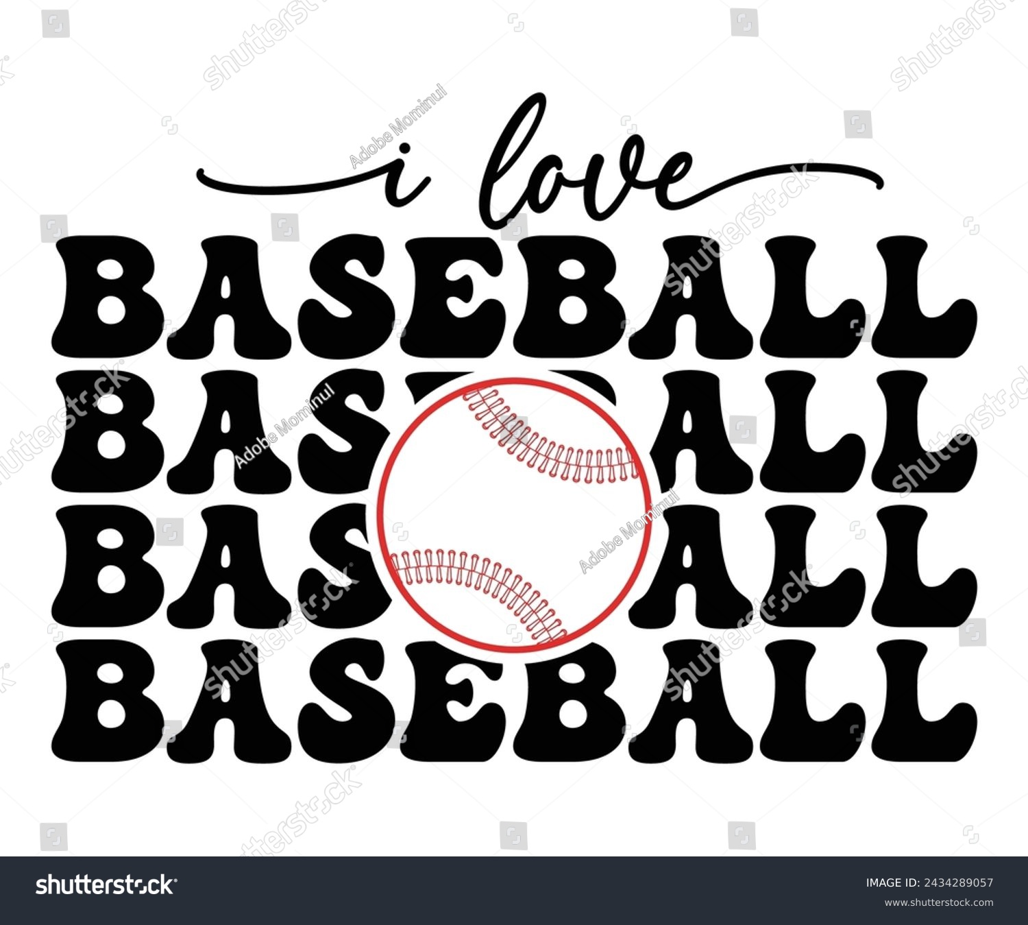 SVG of I Love Baseball Retro,Baseball T-shirt,Typography,Baseball Player Svg,Baseball Quotes Svg,Cut Files,Baseball Team,Instant Download svg