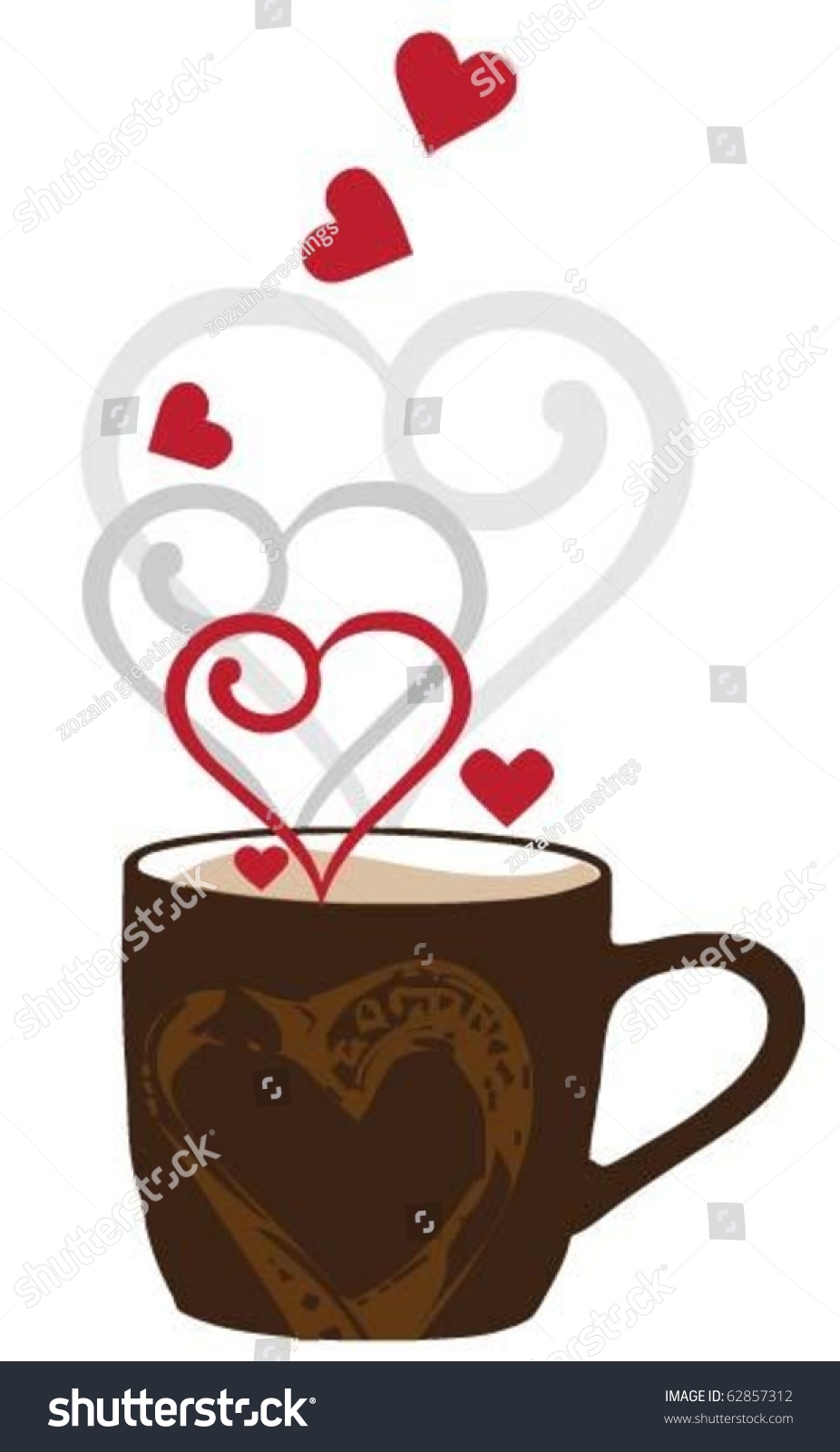 I Love Coffee Stock Vector Illustration 62857312 : Shutterstock