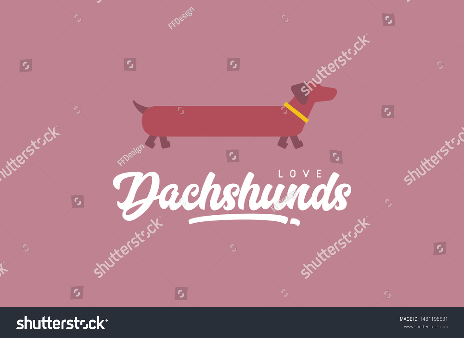 SVG of I Love Dachshunds Dog Breed Poster svg