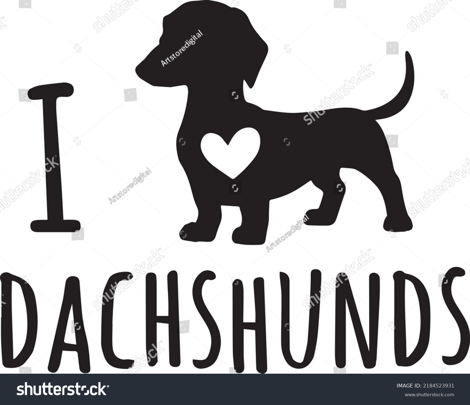SVG of I Love Dachshunds Dog Svg Vector File svg