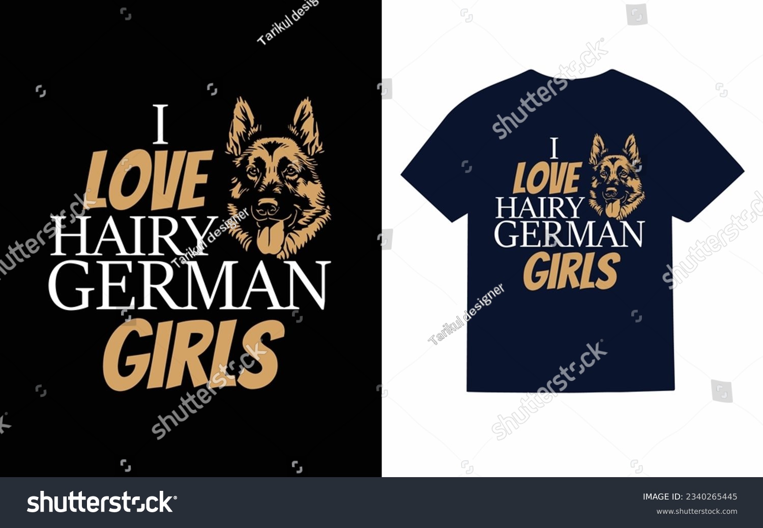 SVG of i love hairy german girls, shepherds dog t shirt design svg