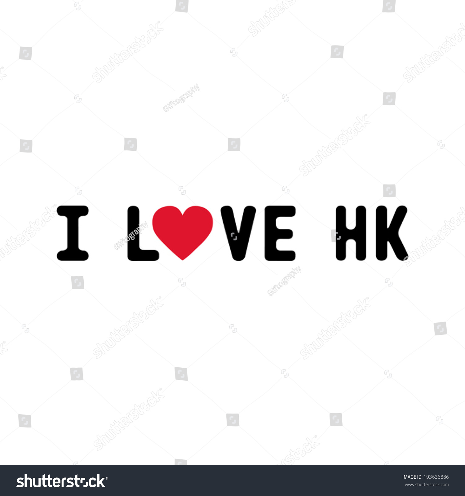 Love Hk Letters Design Decoration Stock Vector Royalty Free