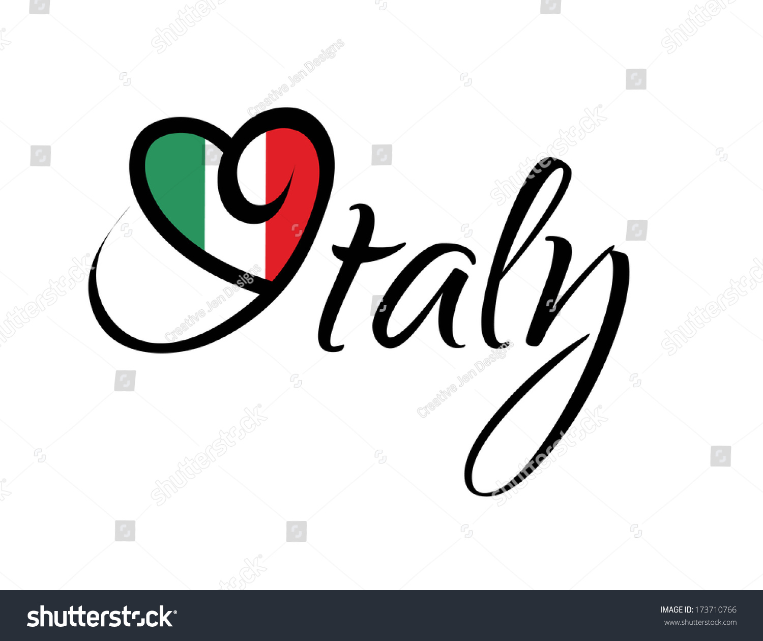 I Love Italy - Vector Graphic - 173710766 : Shutterstock