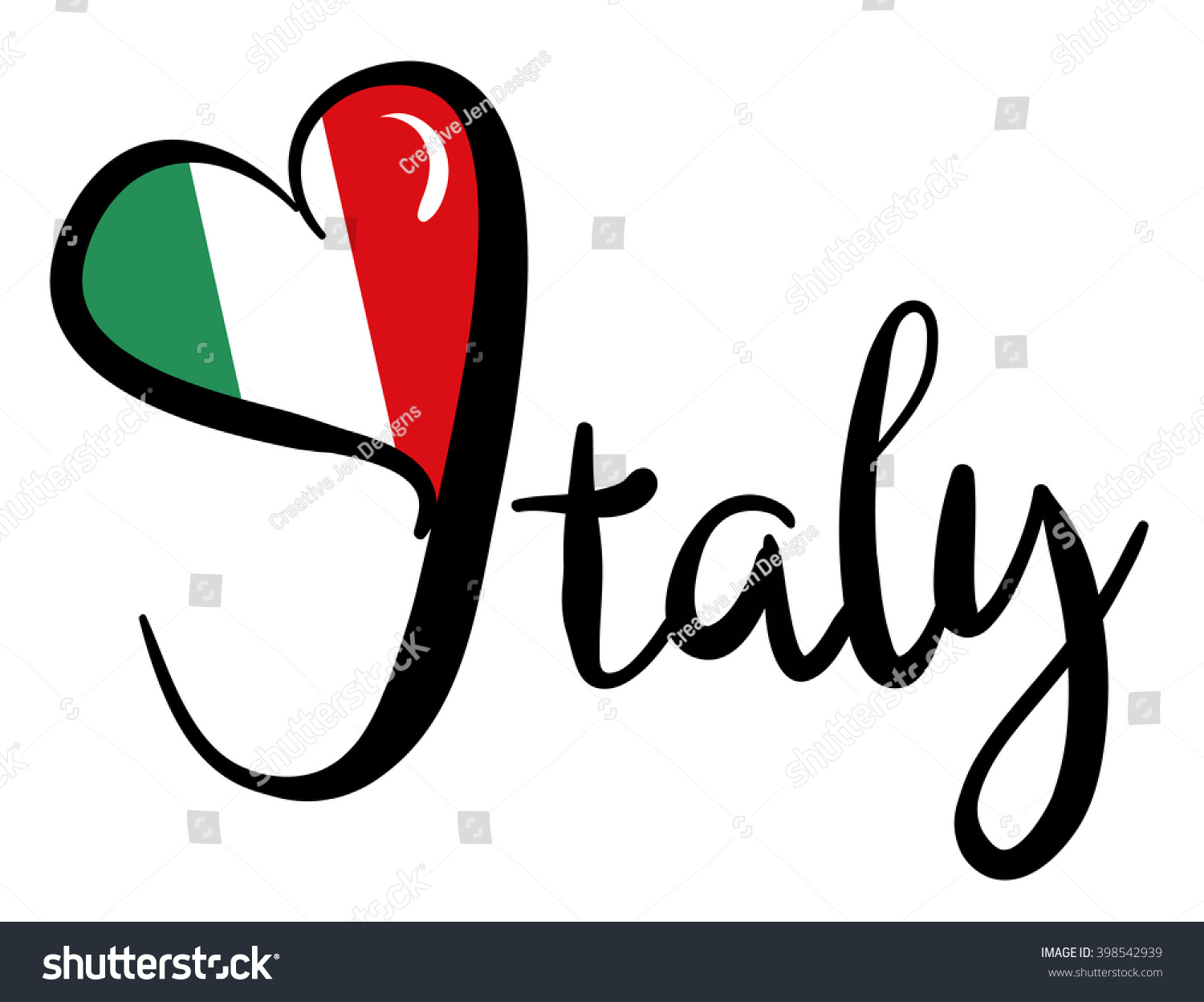 Love Italy Vector Graphic Stock Vector Royalty Free