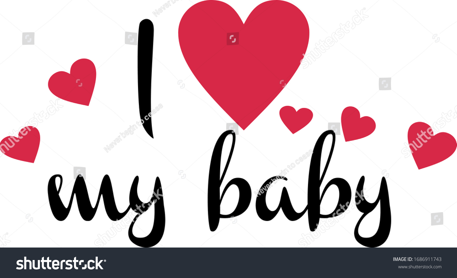 Love My Baby Vector Illustration Stock Vector Royalty Free