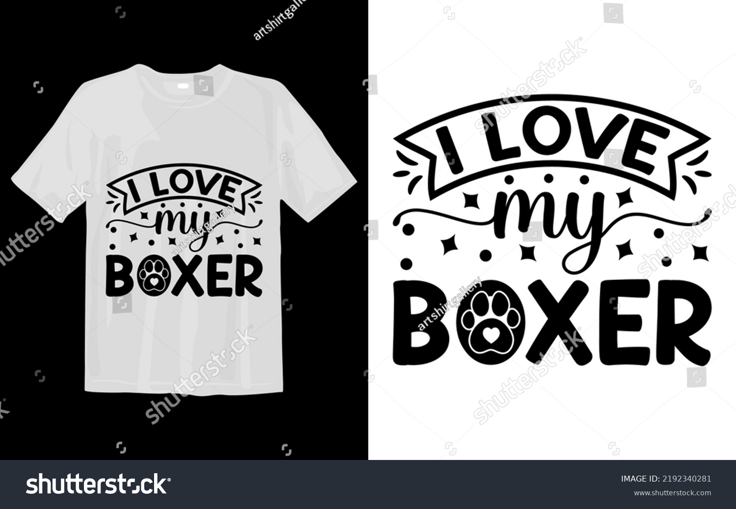 SVG of I Love My Boxer Dog Svg T Shirt svg