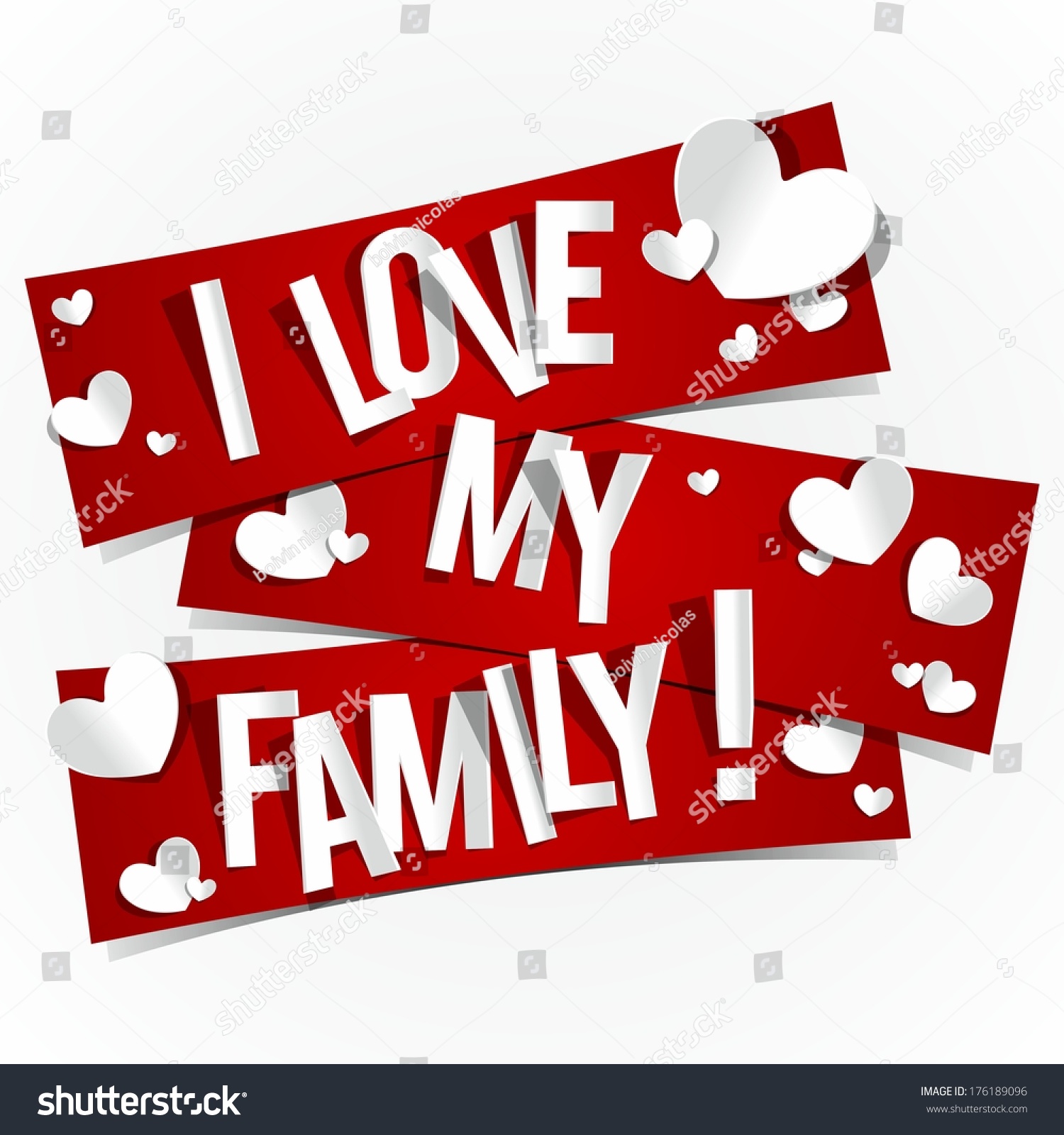 Love My Family Banners Vector Illustration Stock Vector Royalty