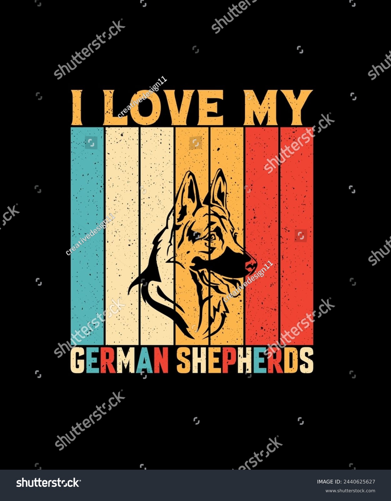 SVG of I love my German shepherd svg
