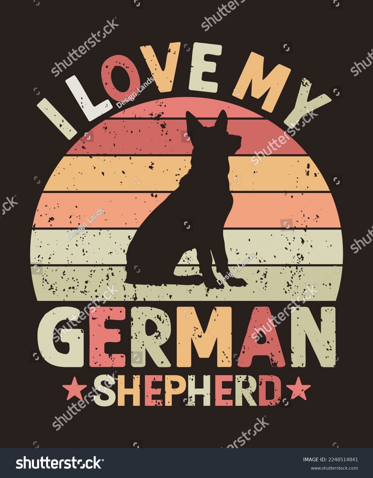 SVG of I love my german shepherd retro vintage tshirt svg