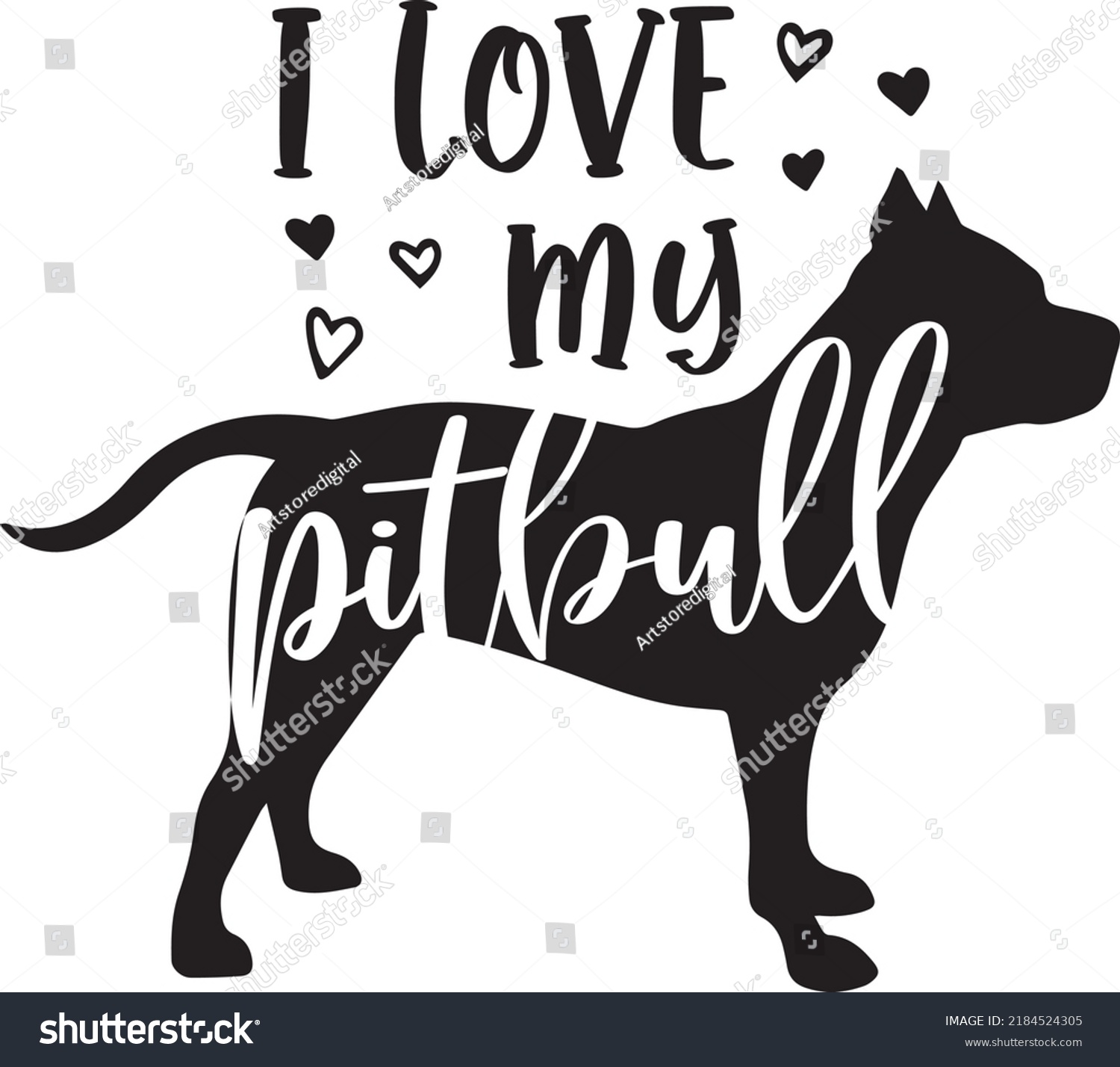 SVG of I Love My Pitbull Dog Svg Vector File svg