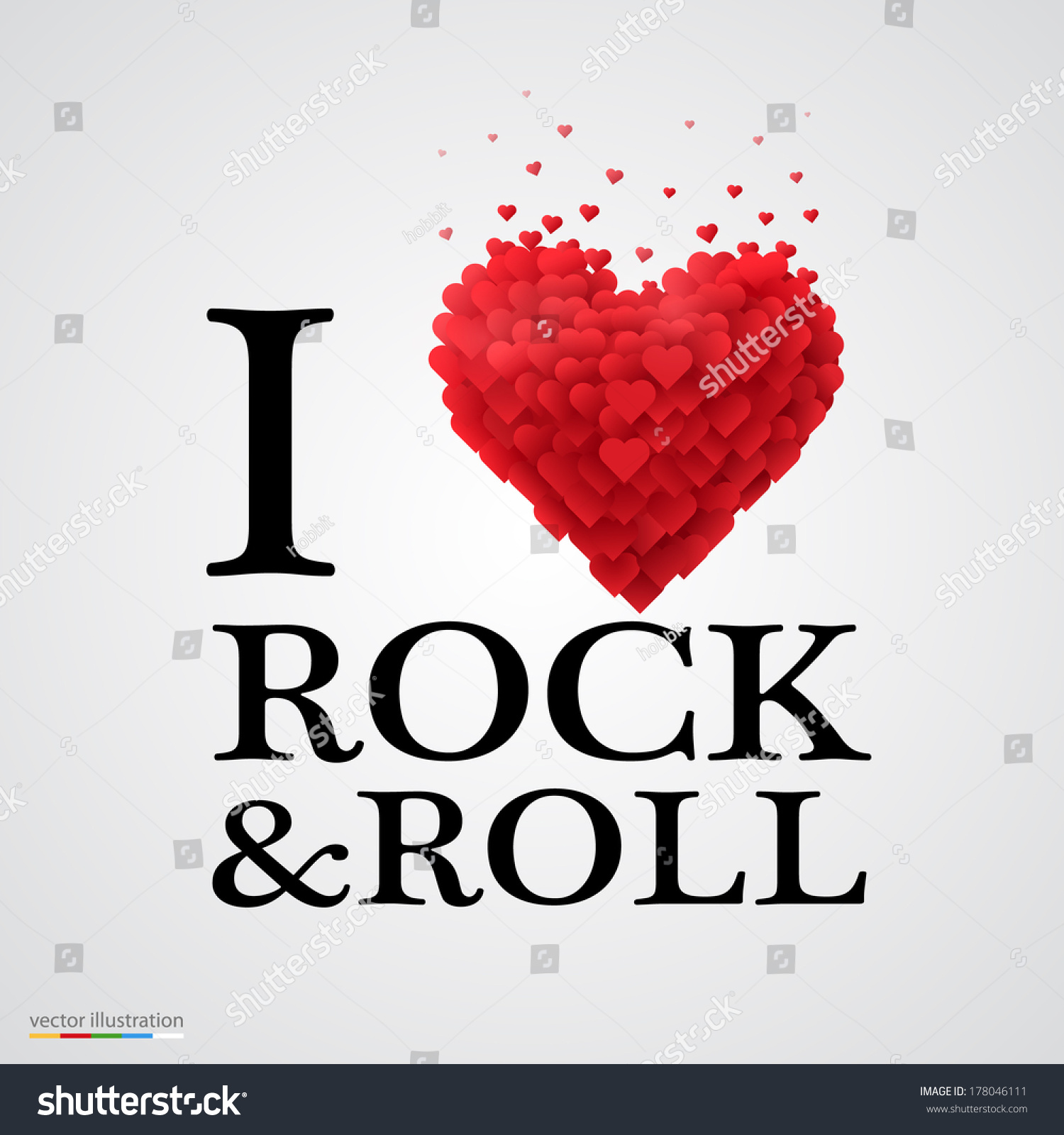 Love Rock Roll Font Type Heart Stock Vector Royalty Free