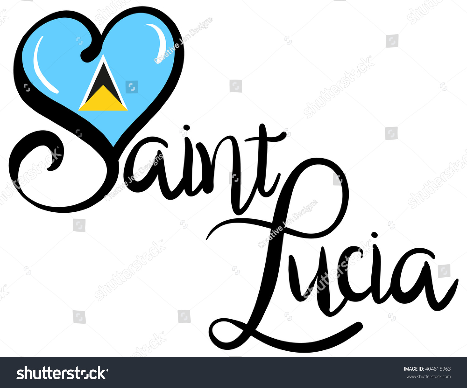 Love Saint Lucia Vector Graphic Stock Vector (Royalty Free) 404815963 ...