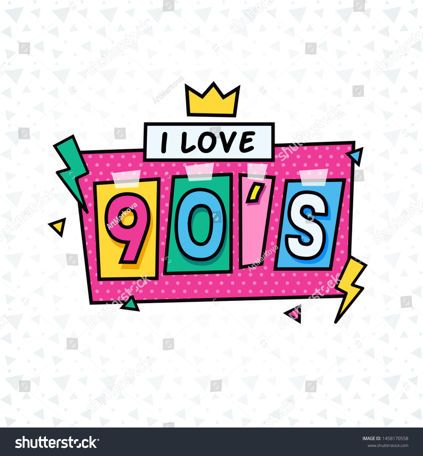 Love 90s Back 90s 90s Style Stock Vector Royalty Free 1458170558