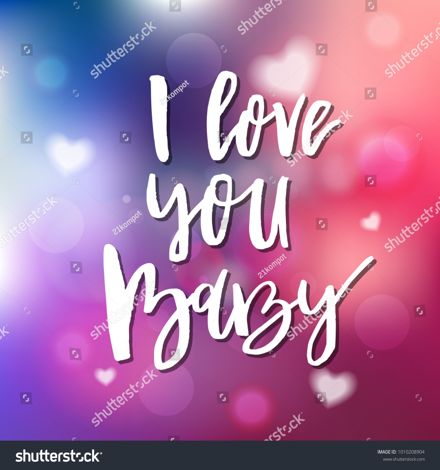 Love You Baby Calligraphy Invitation Greeting Stock Vector Royalty Free