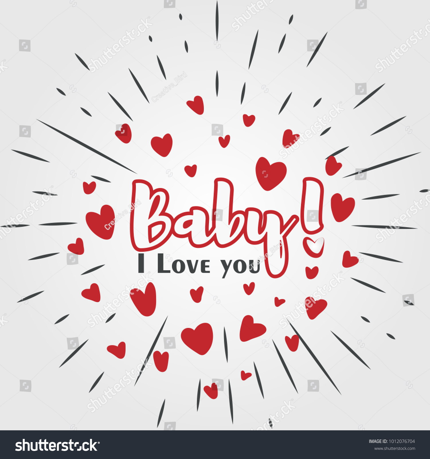 Love You Baby Hand Drawn Valentines Stock Vector Royalty Free