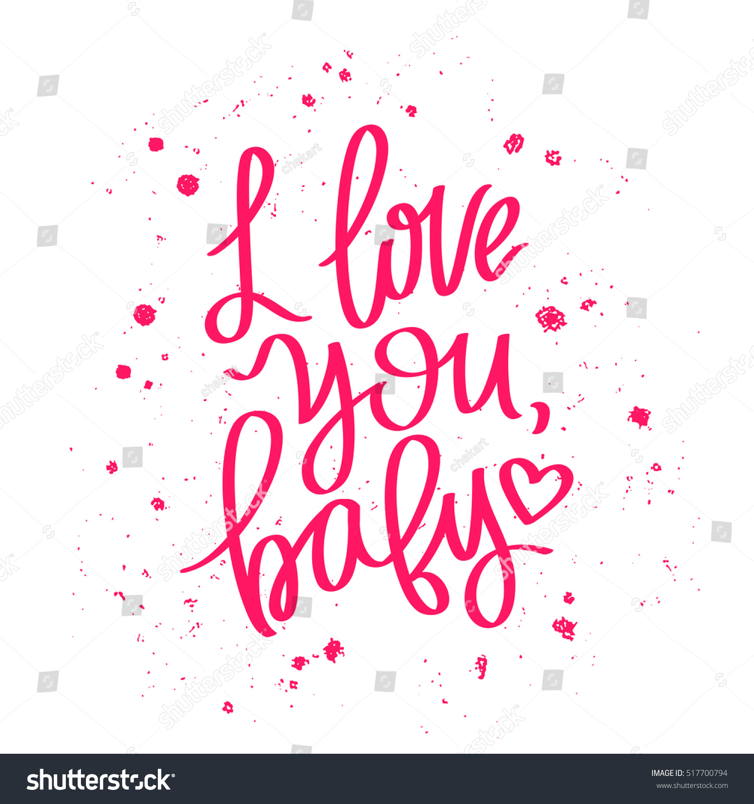 Love You Baby Trend Calligraphy Vector Stock Vector Royalty Free