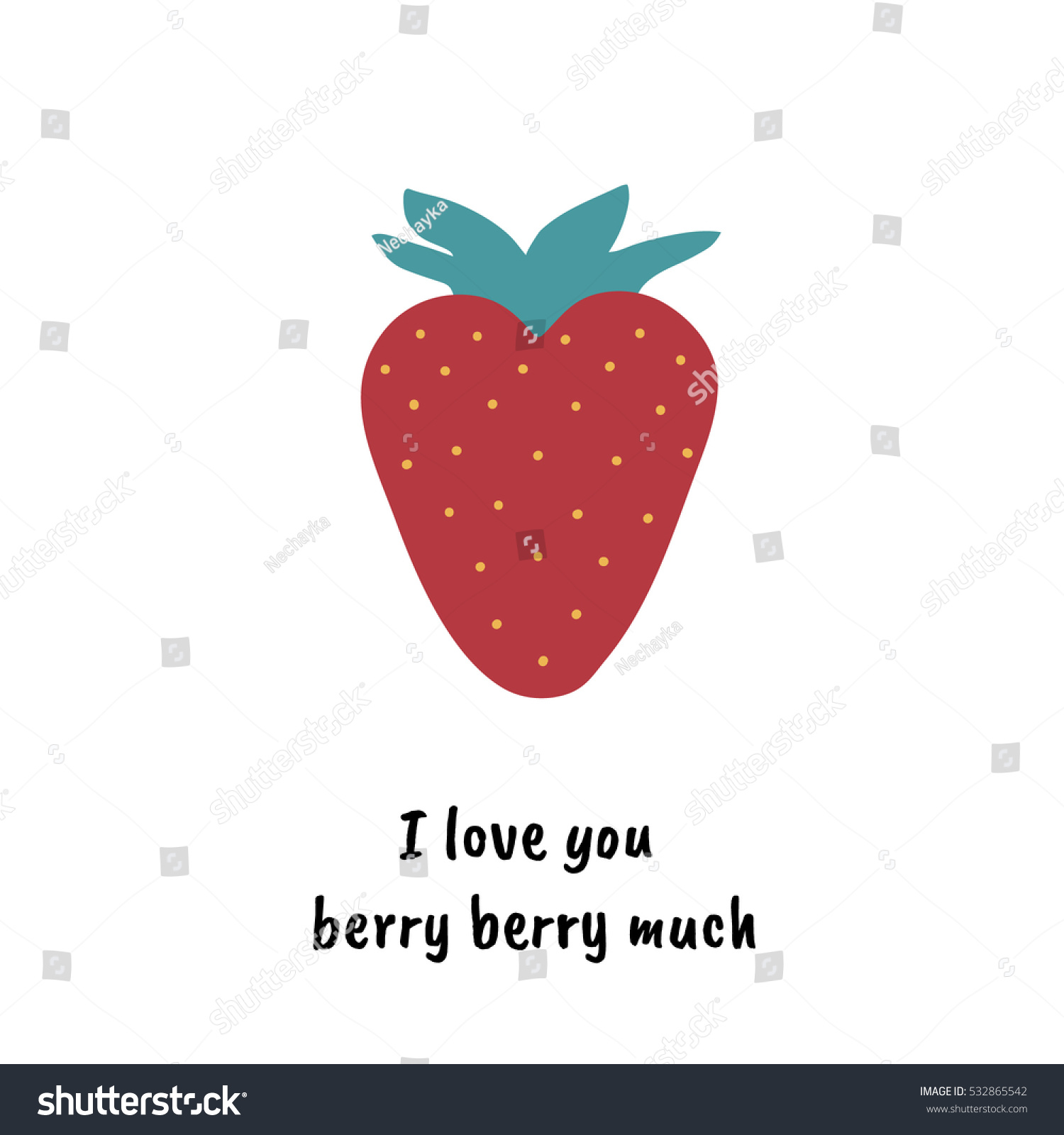 I love you berry much cute quote design t shirt poster