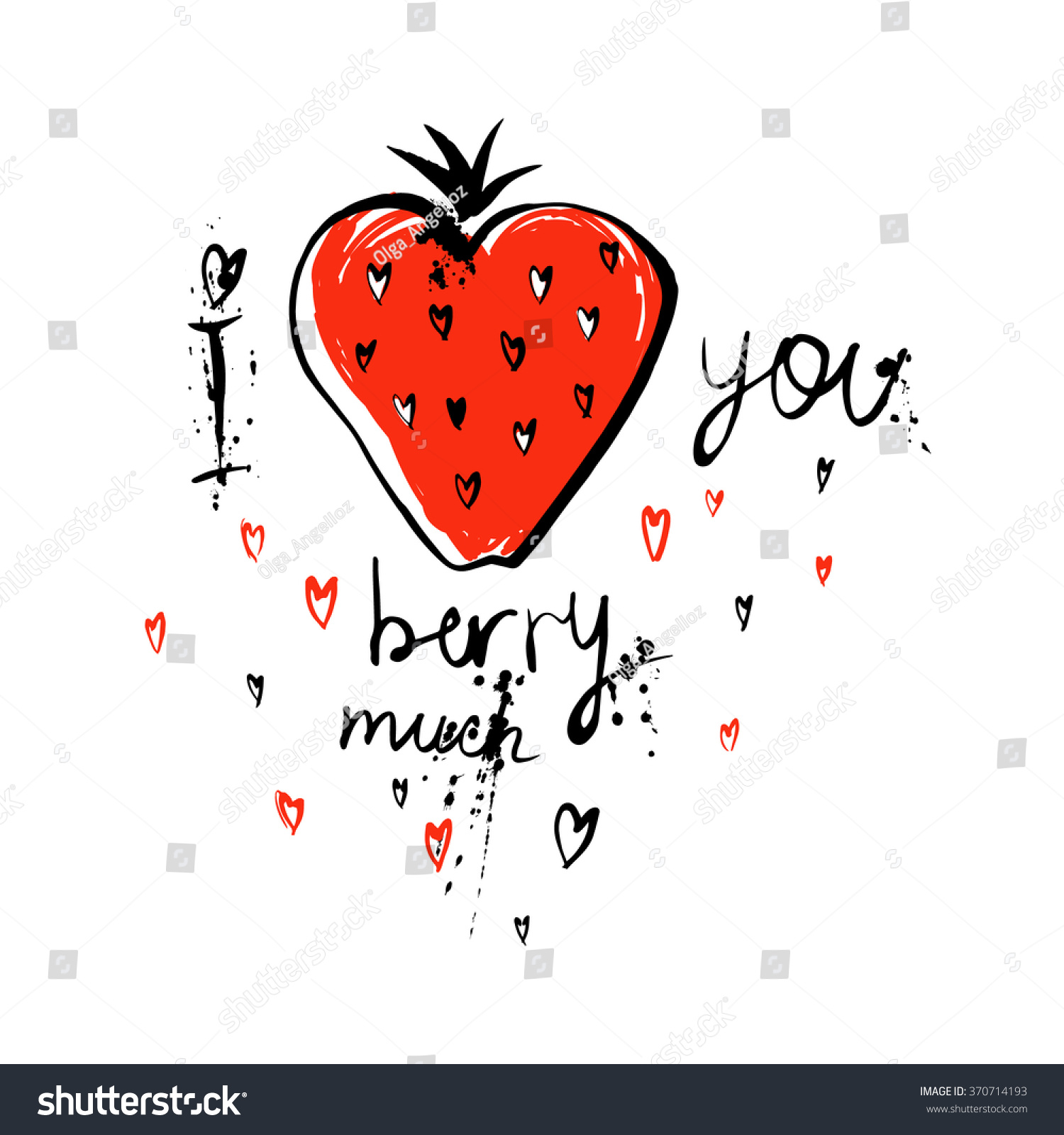 I love you berry much cute quote design t shirt print