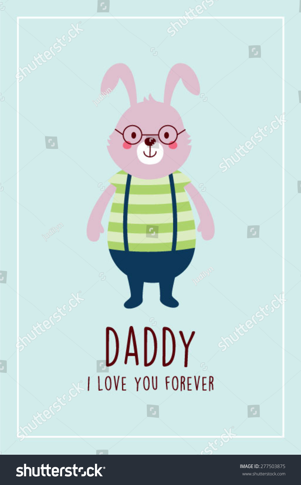 Download Love You Bunny Daddy Vector Greeting Stock Vector ...