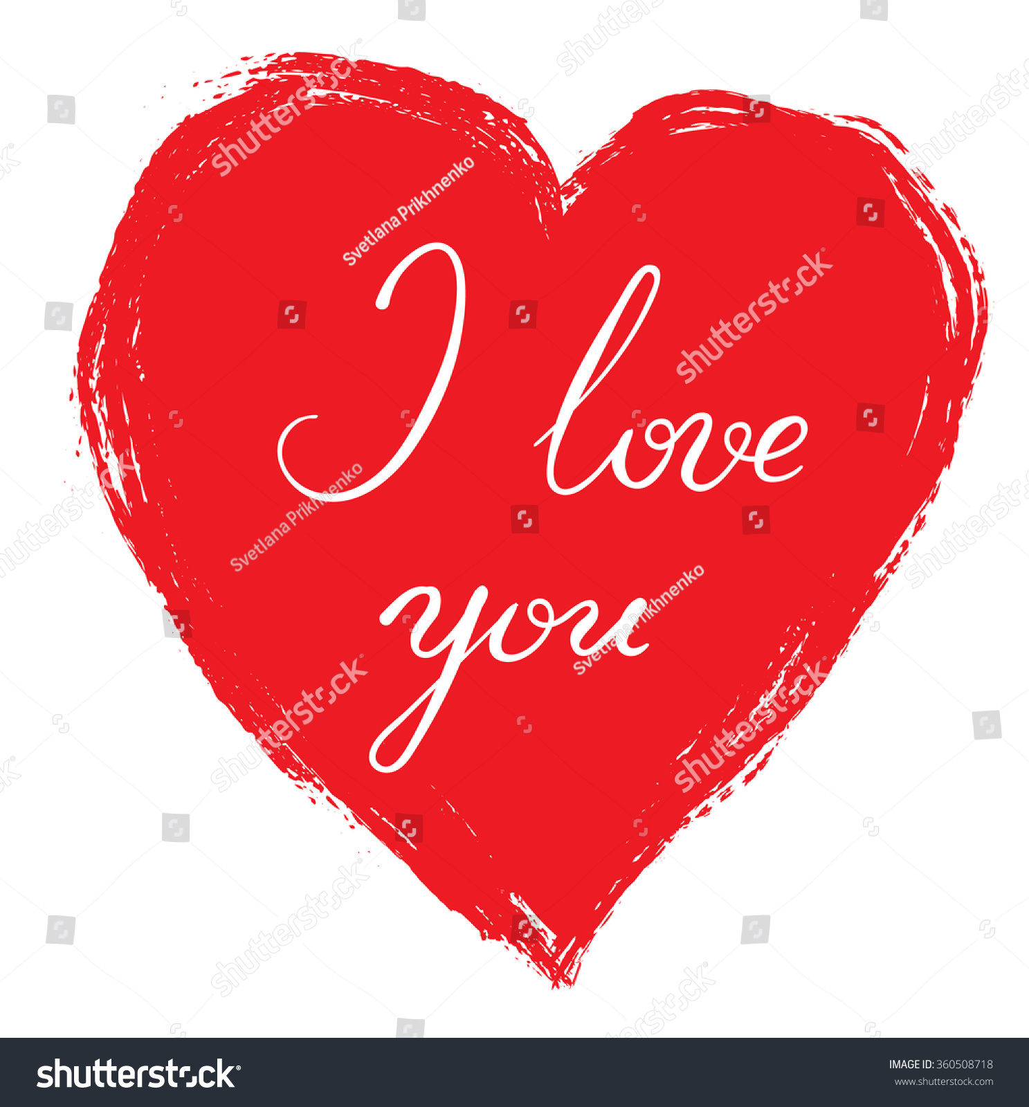 Love You Calligraphy Lettering Hand Drawn Stock Vector (Royalty Free ...