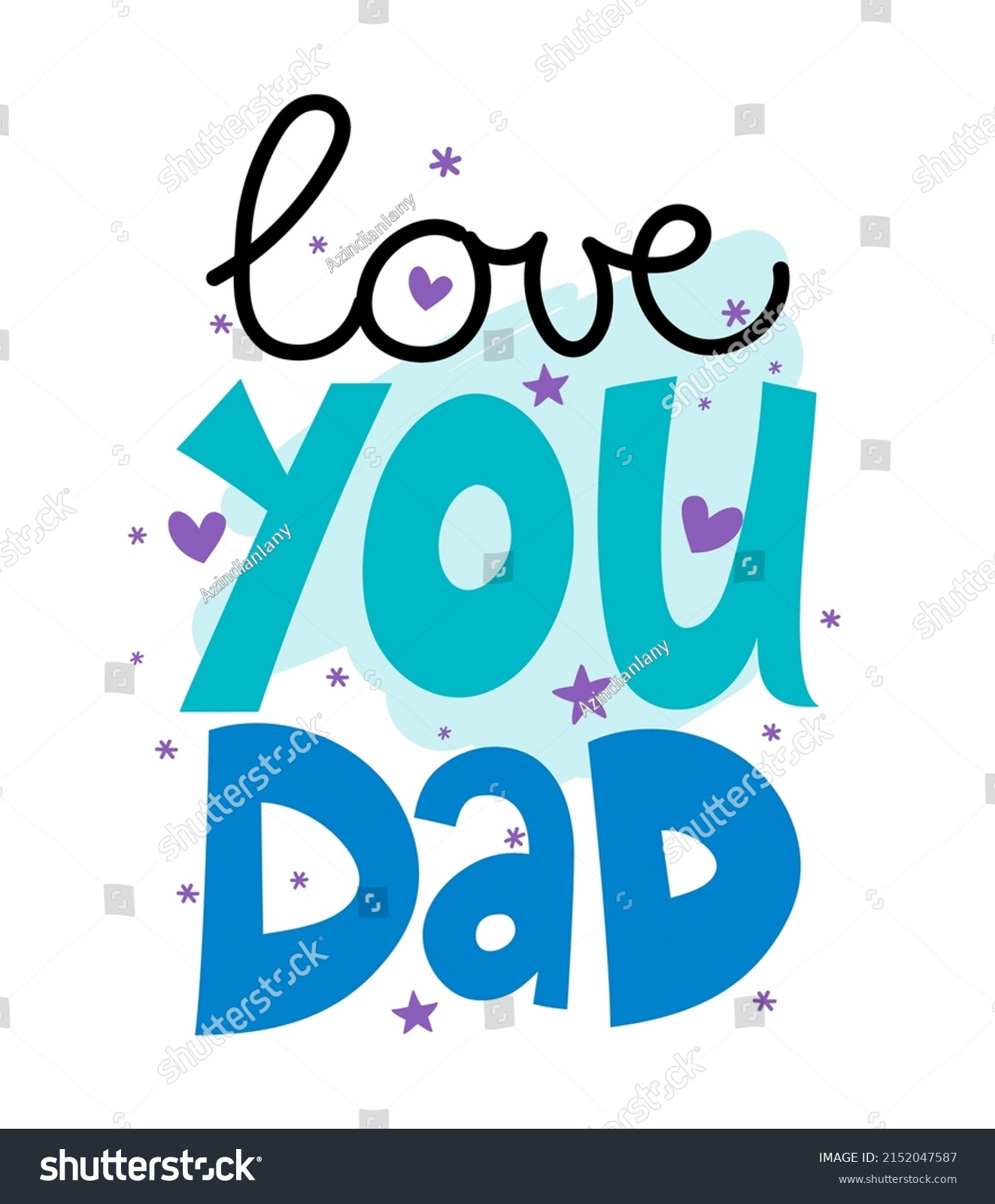 SVG of I love you Dad - Lovely Father's day greeting card with hand lettering. Father's day card.  Good for t shirt, mug, svg, posters, textiles, gifts. Superhero Daddy. svg