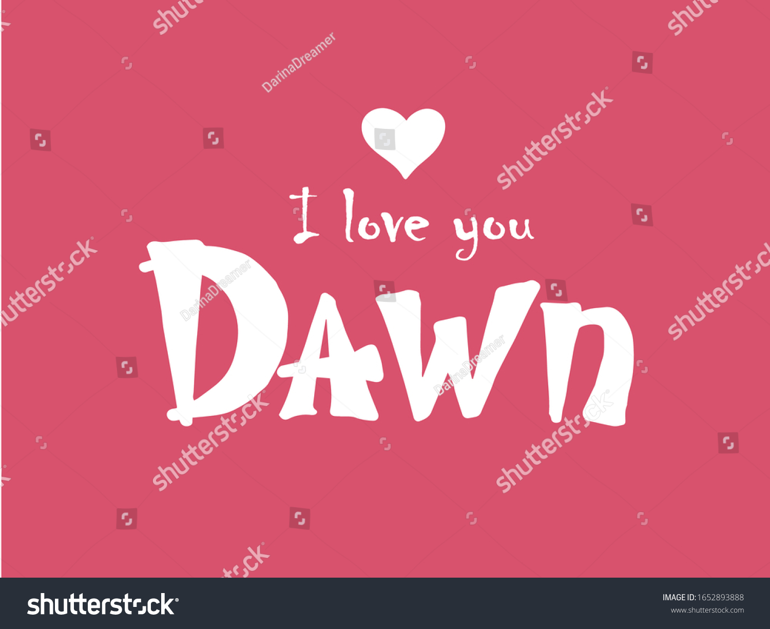 Love You Dawn Womans Name Hand Stock Vector Royalty Free