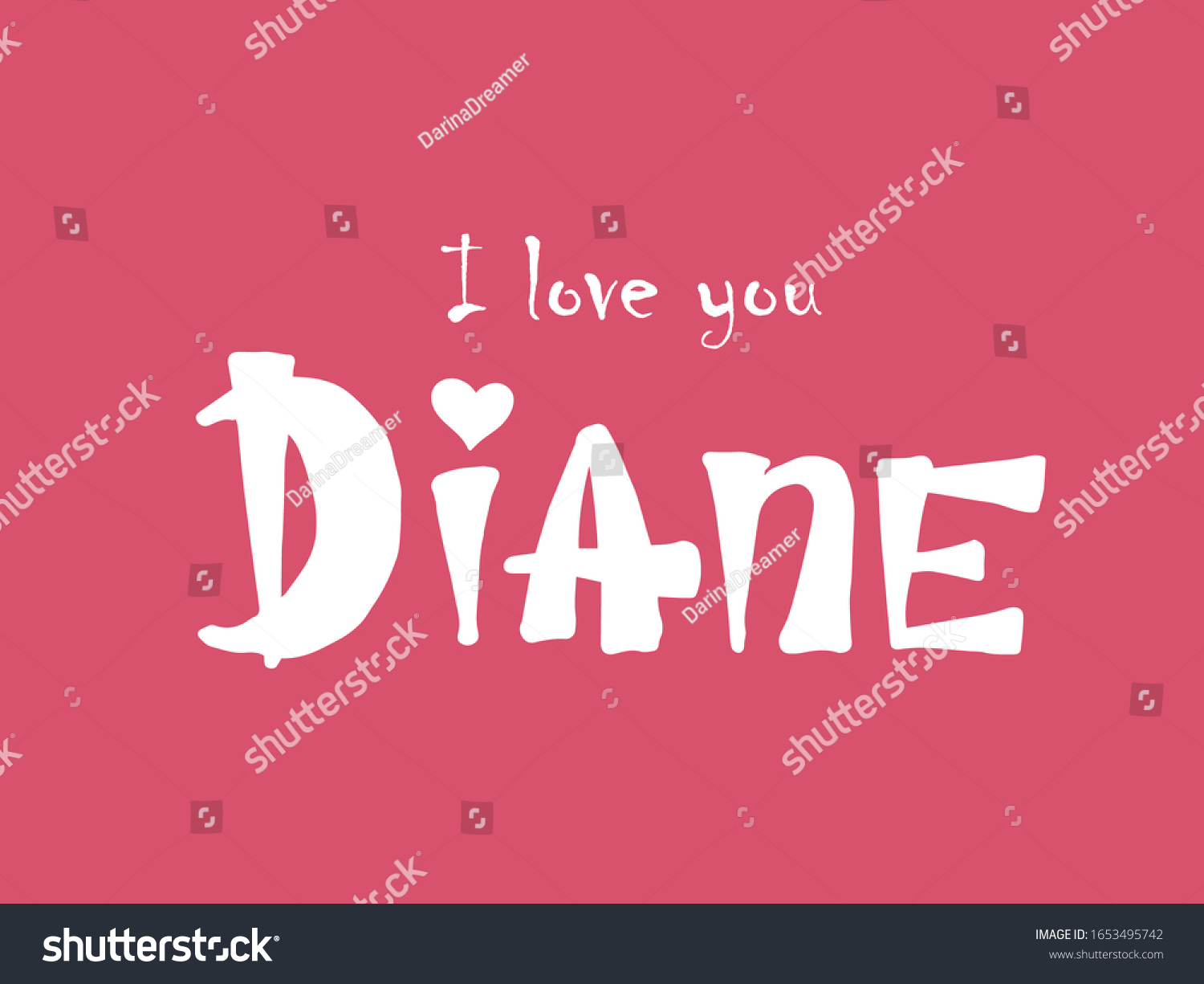 Love You Diane Womans Name Hand Stock Vector Royalty Free