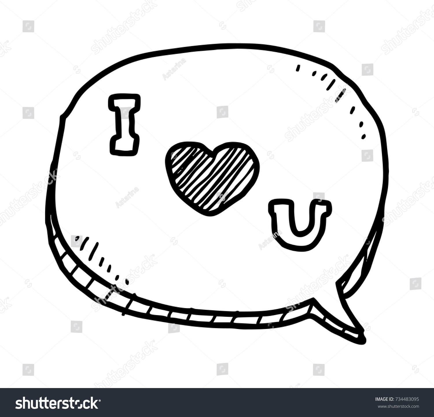 Love You Doodle Art Stock Vector Royalty Free 734483095 Shutterstock