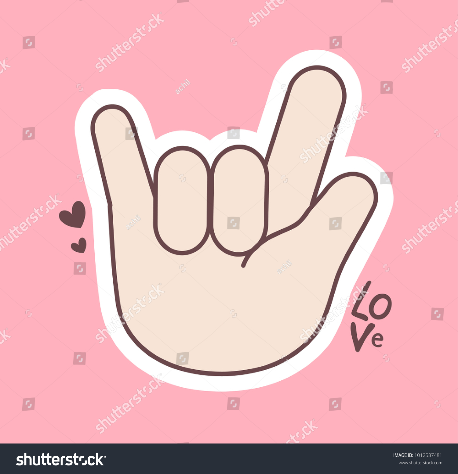 Love Youhand Sign Language Iconfinger Gesture Stock Vector Royalty Free